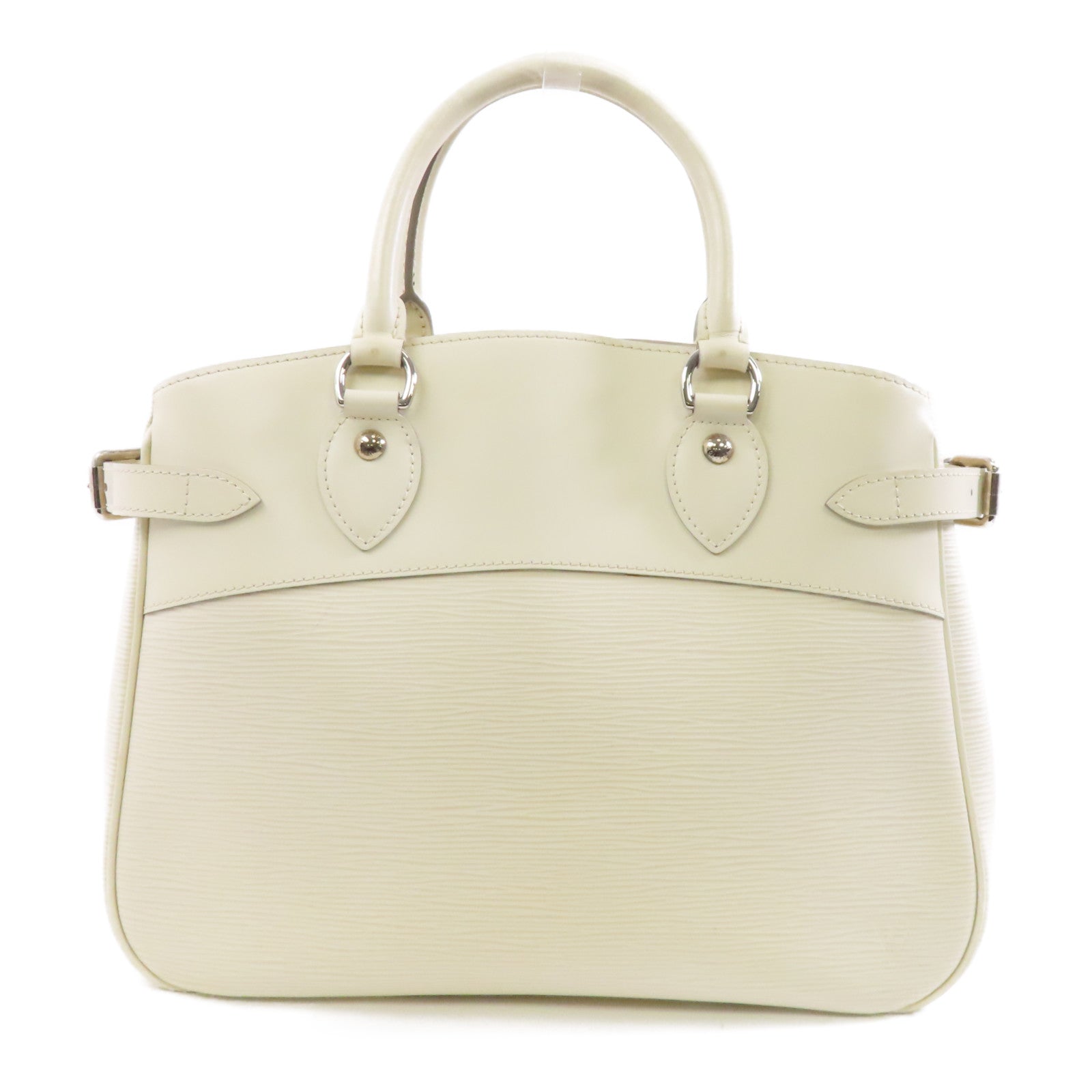 LOUIS VUITTON Epi Passy GM銀扣手挽袋白色
