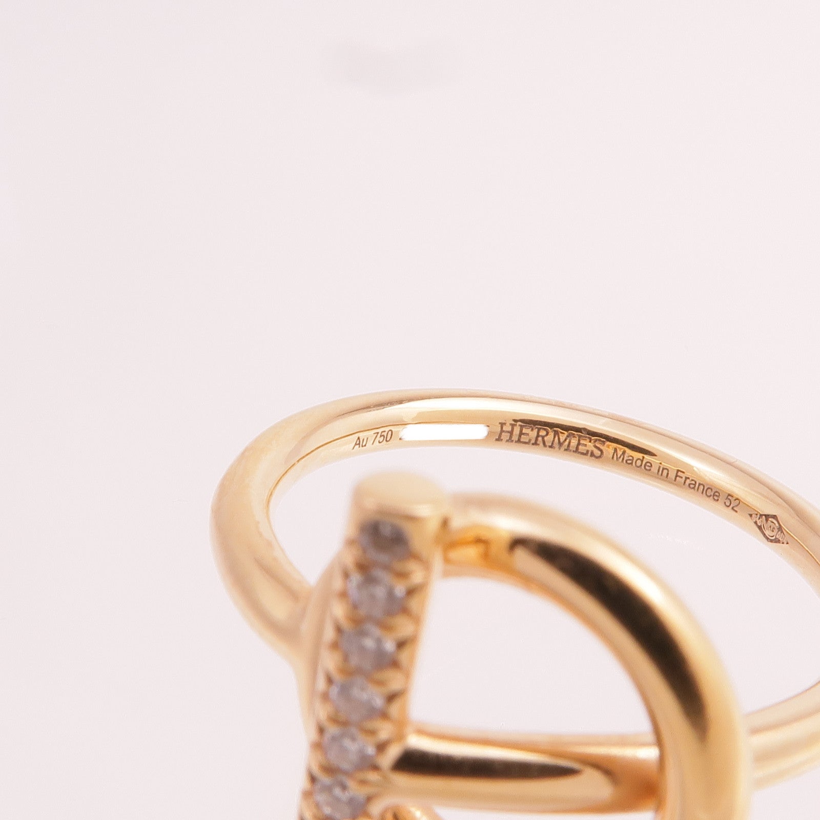 HERMES 18K玫瑰金Echappee Ring戒指Hermes#52/US#6