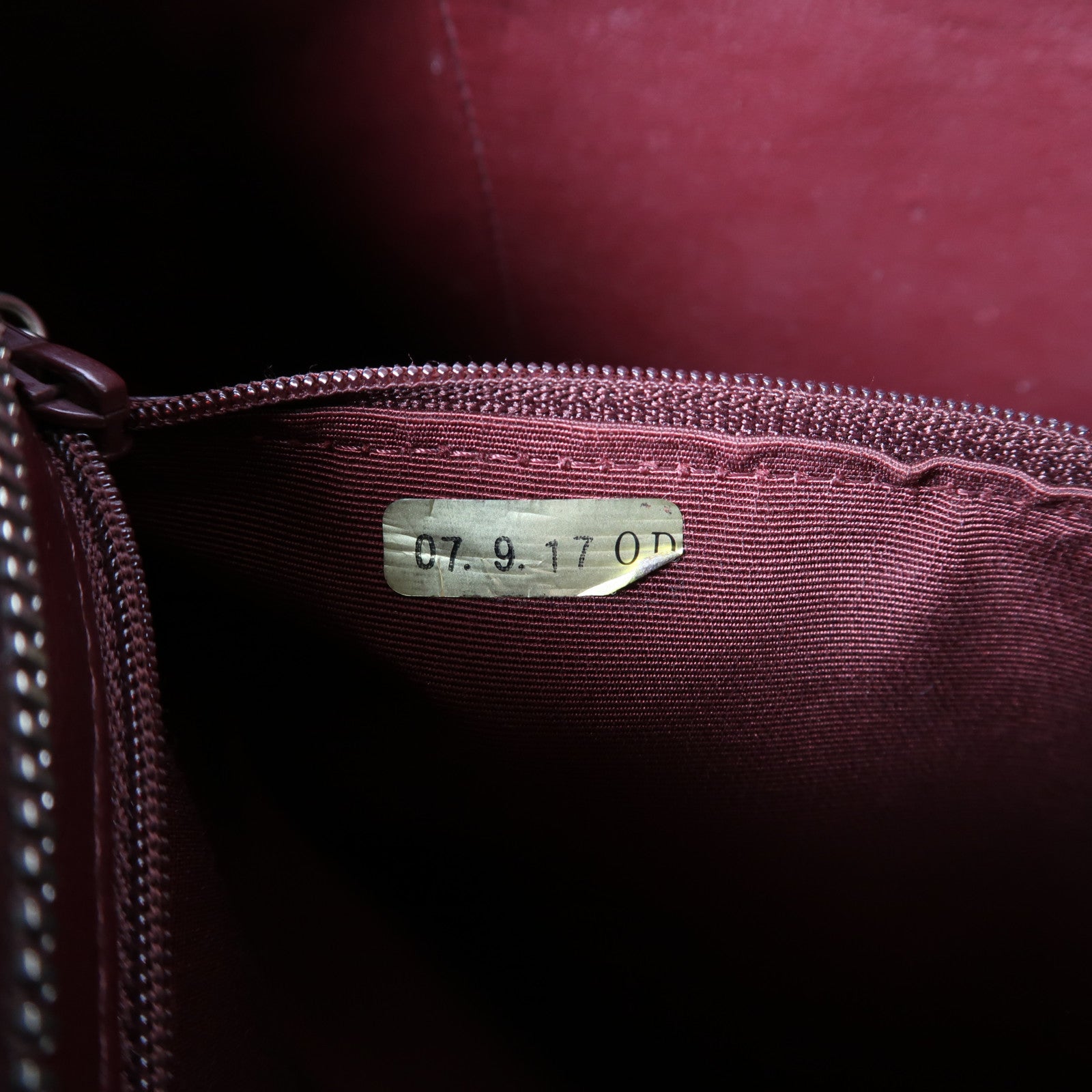 CHANEL 【激減優惠】菱格牛皮皮革Handbag銀扣手挽袋酒紅色
