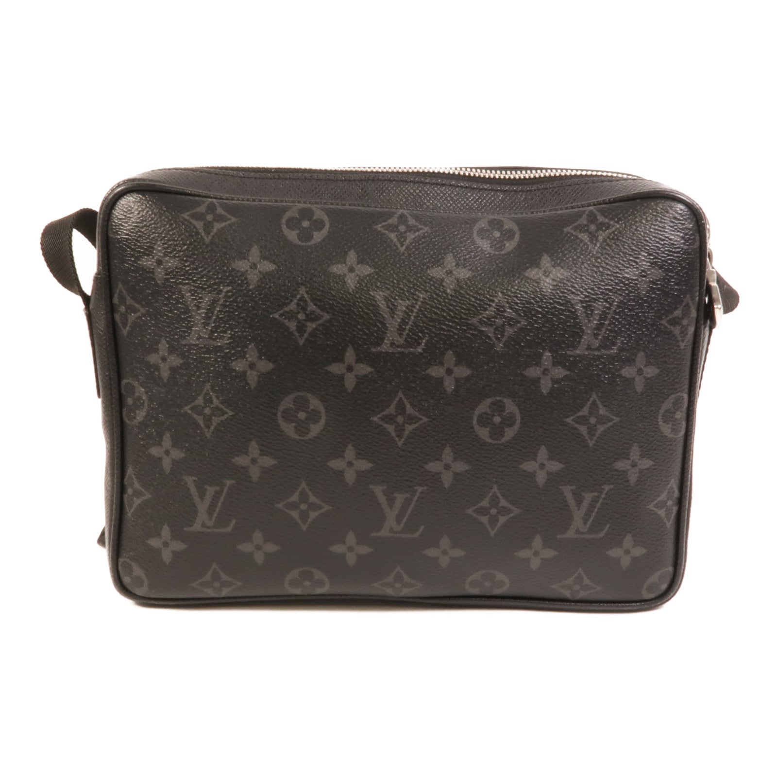 LOUIS VUITTON Monogram Eclipse/Taiga Outdoor Messenger銀扣肩背袋