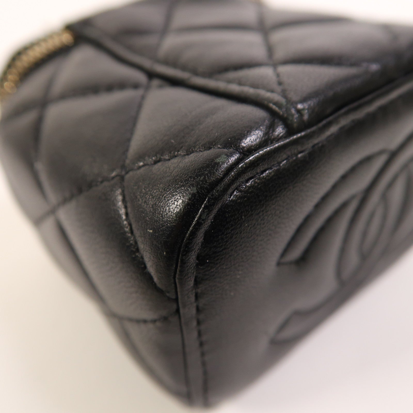 CHANEL 羊皮皮革Mini Vanity金扣鏈帶肩背袋