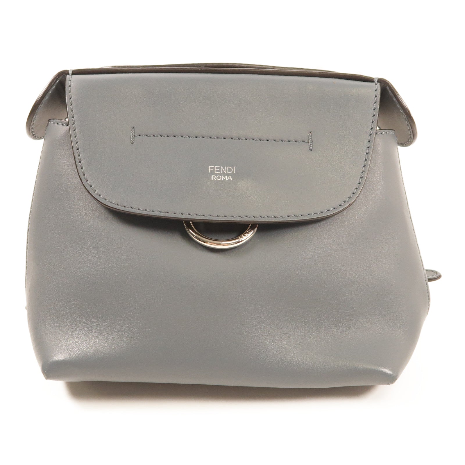 FENDI 牛皮皮革Shoulder Bag銀扣鏈帶背包