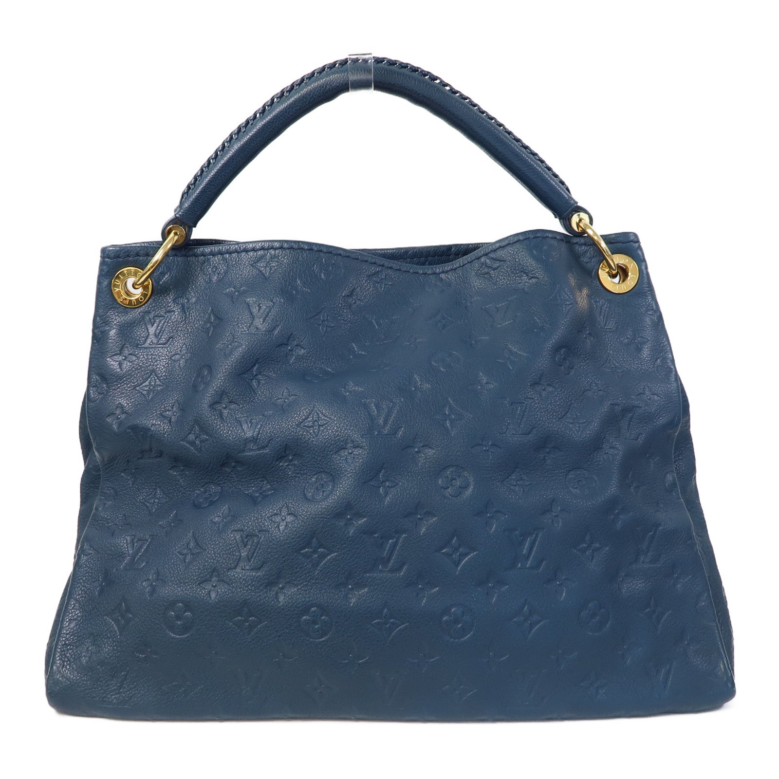 LOUIS VUITTON Monogram Empreinte Artsy MM金扣手挽袋藍色