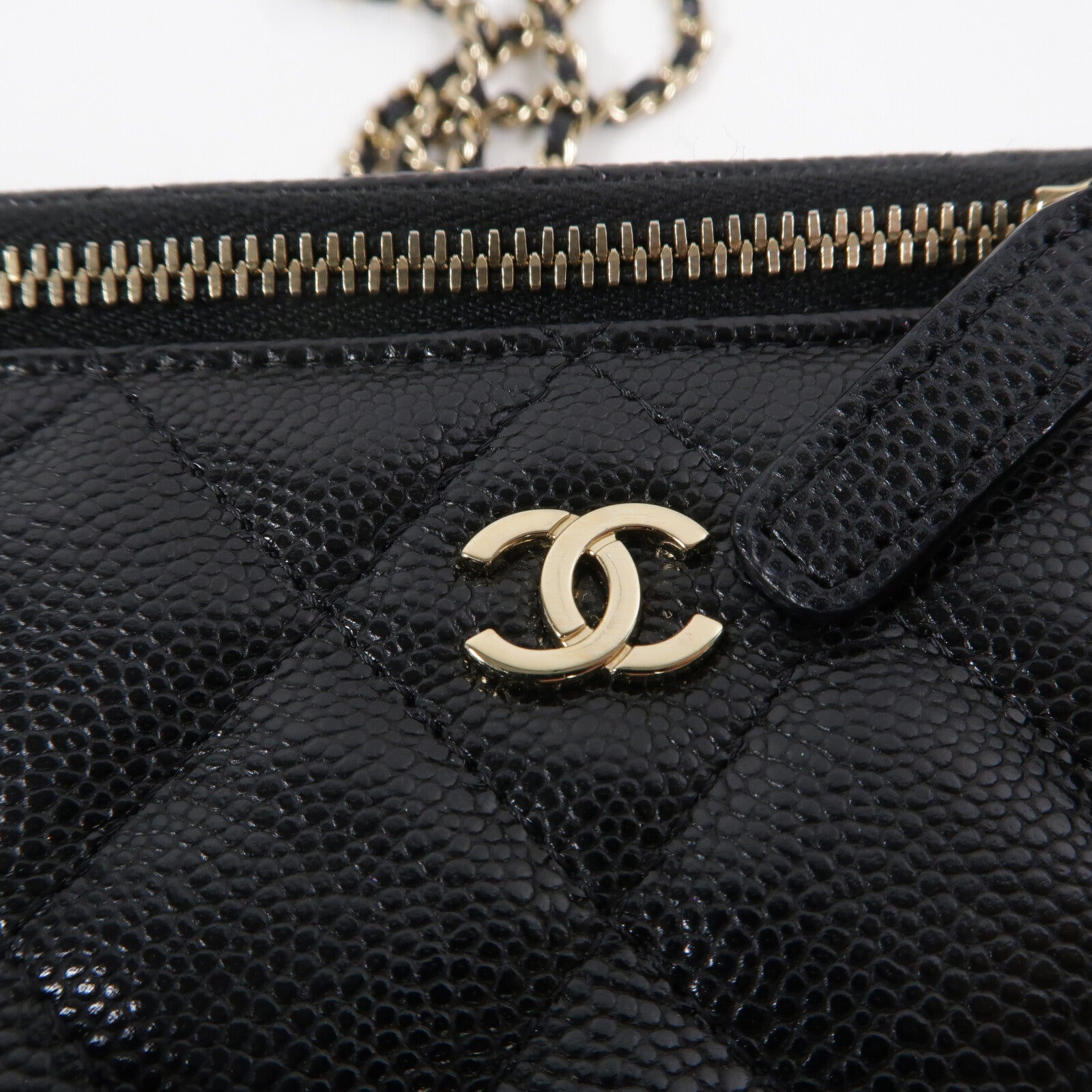 CHANEL 牛皮皮革Vanity Case鏈帶肩背袋