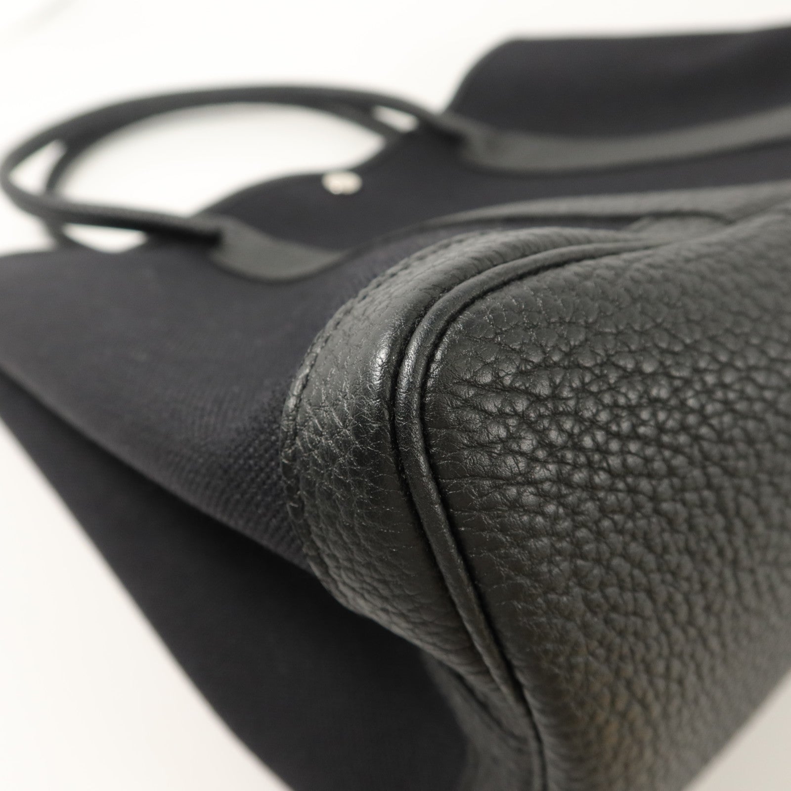 HERMES Negonda皮革/帆布GardenParty PM手挽袋Noir