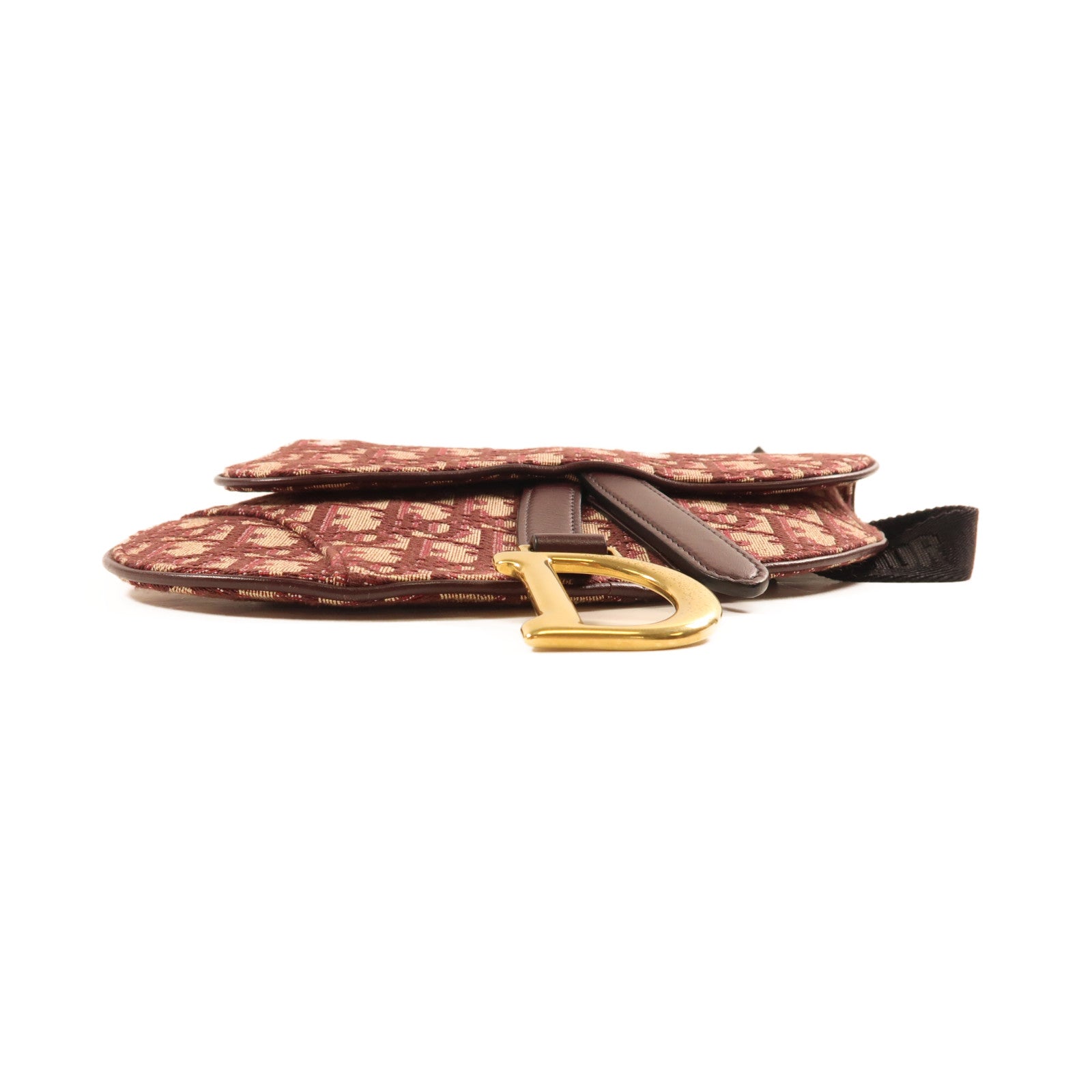 Dior 帆布Saddle Belt Bag金扣腰包紅色