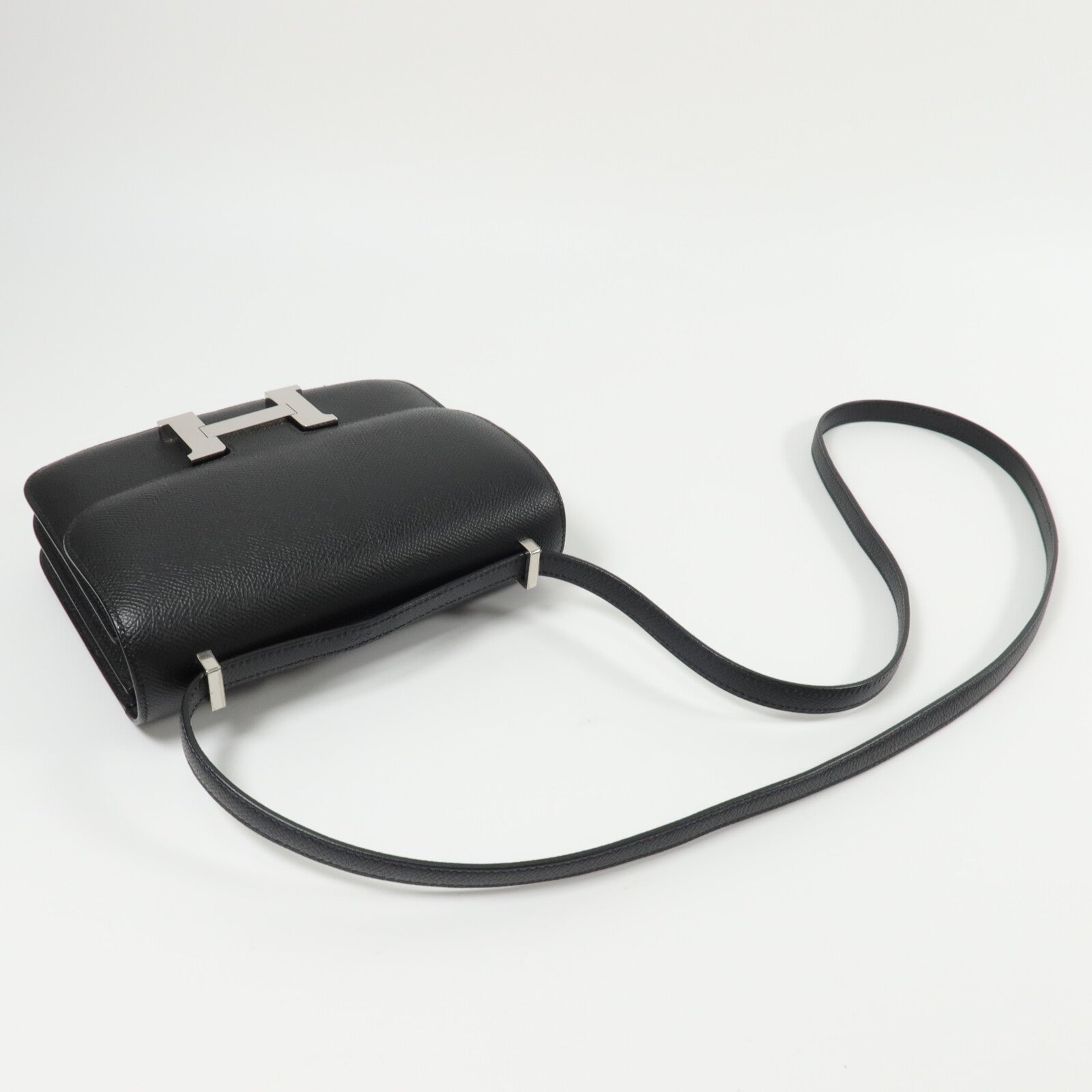 HERMES Epsom皮革Constance Mini肩背袋Noir