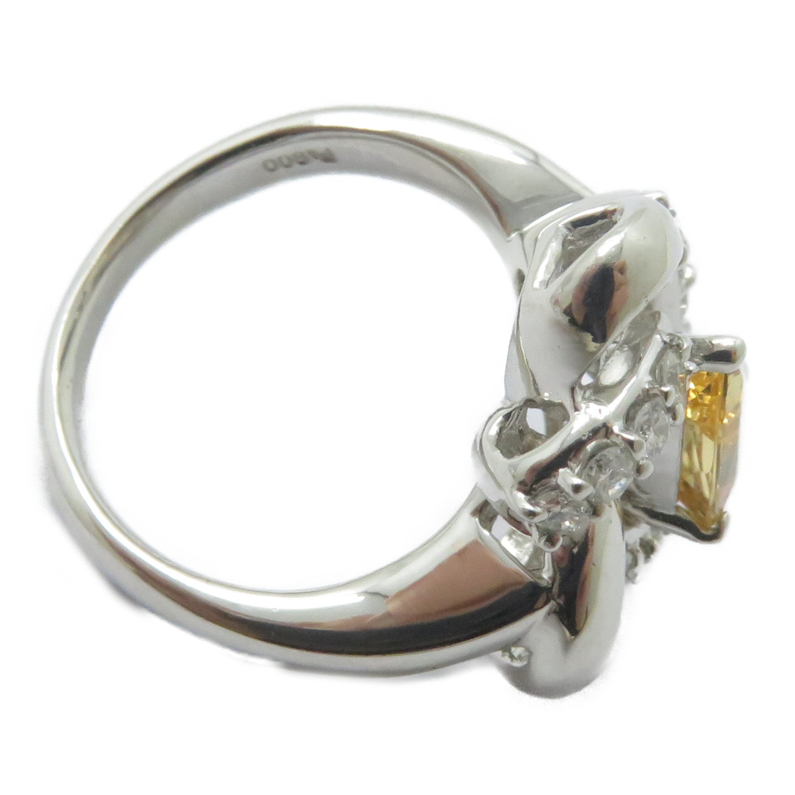 JEWELRY 【激減優惠】PT900鉑金Imperial Topaz Ring 1.29ct拓帕石/0.41ct鑽石戒指US#5.5