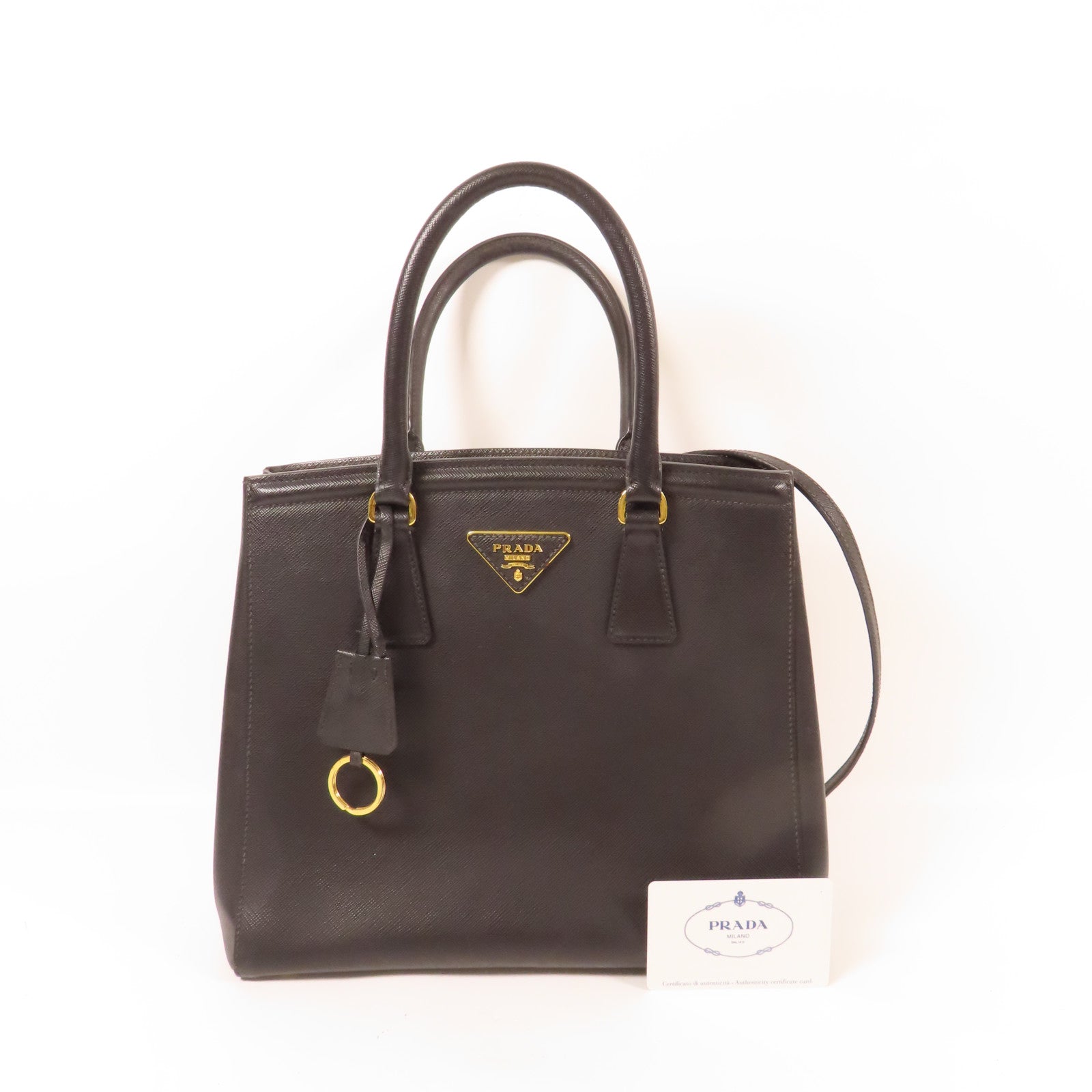 PRADA 牛皮皮革2 Way Shoulder金扣手挽肩背兩用袋