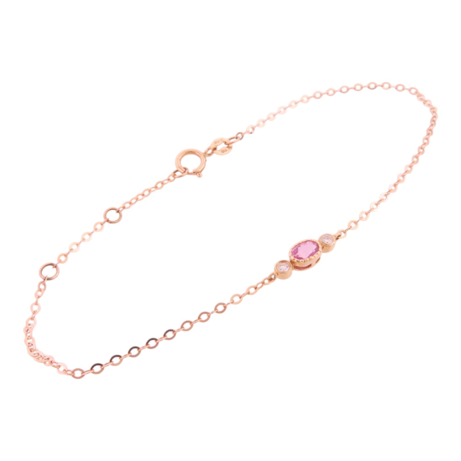 JEWELRY 18K玫瑰金/粉紅藍寶石/鑽石Pink Sapphire Diamond Bracelet手鏈