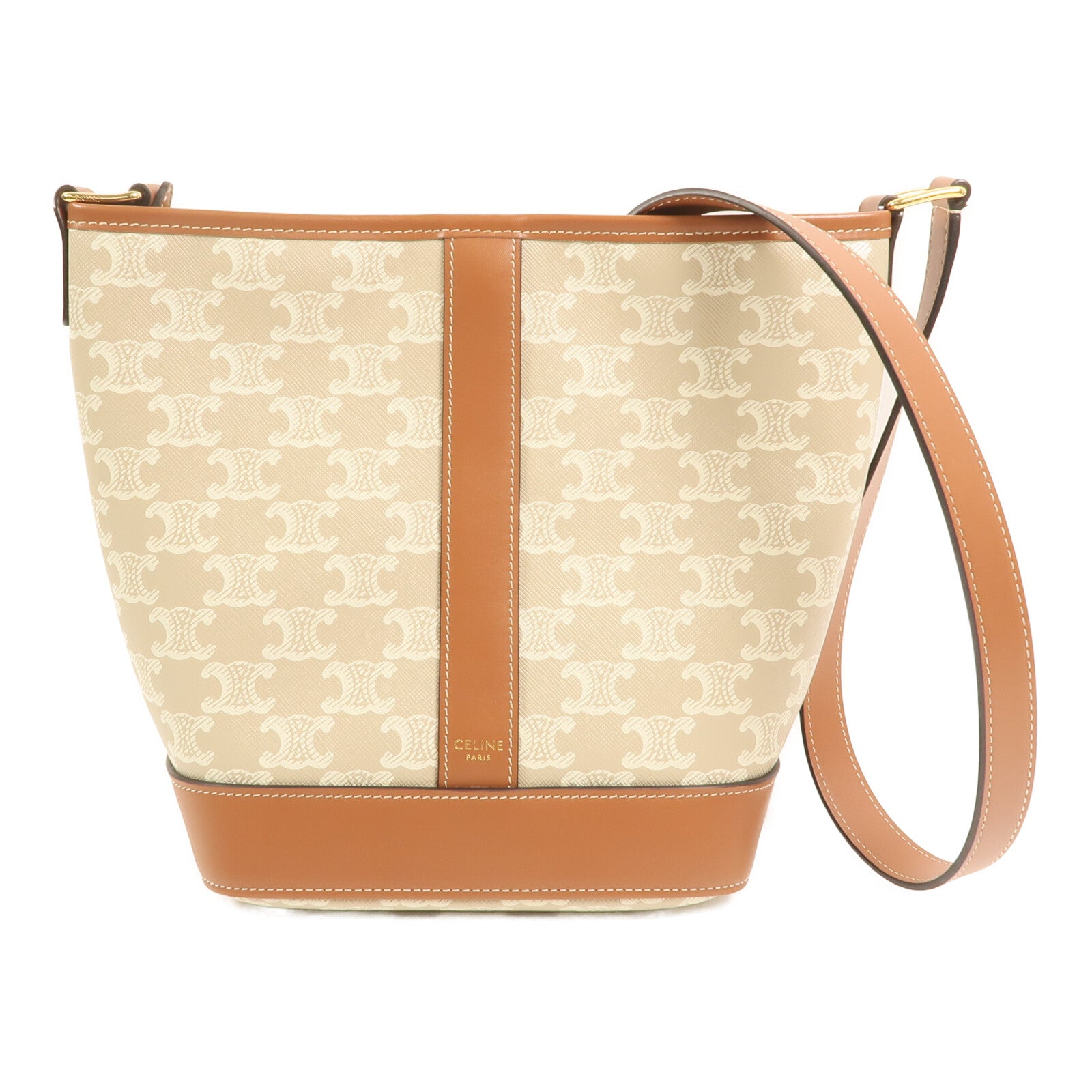 CELINE 塗層帆布Small Bucket金扣肩背袋