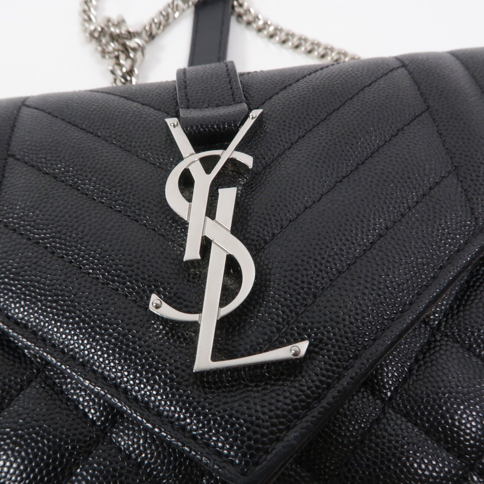 SAINT LAURENT 牛皮皮革Envelope Small鏈帶肩背袋