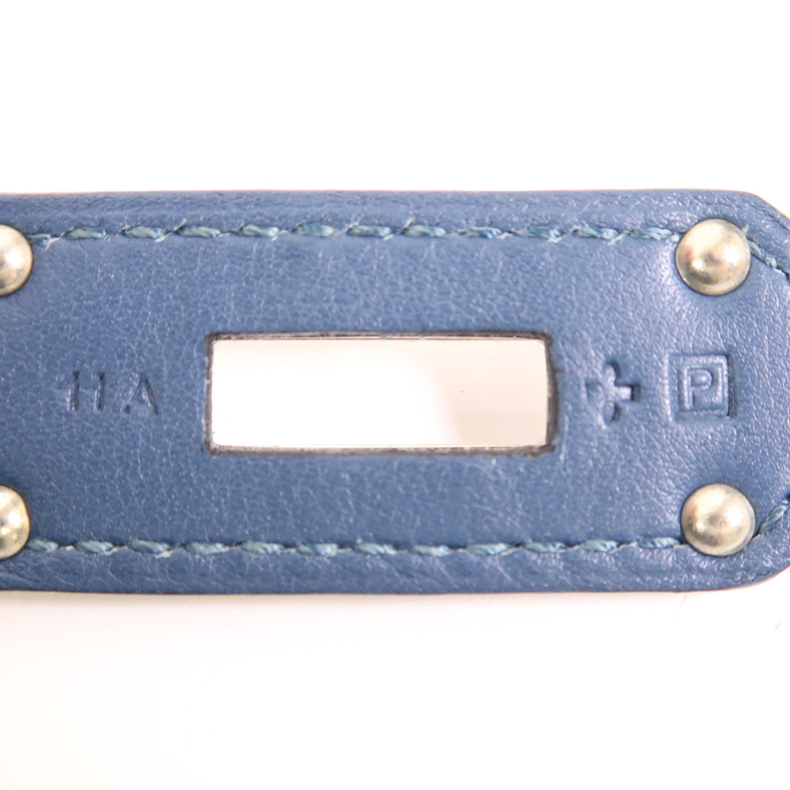 HERMES Swift皮革Kelly 50銀扣手挽袋Bleu Saphir