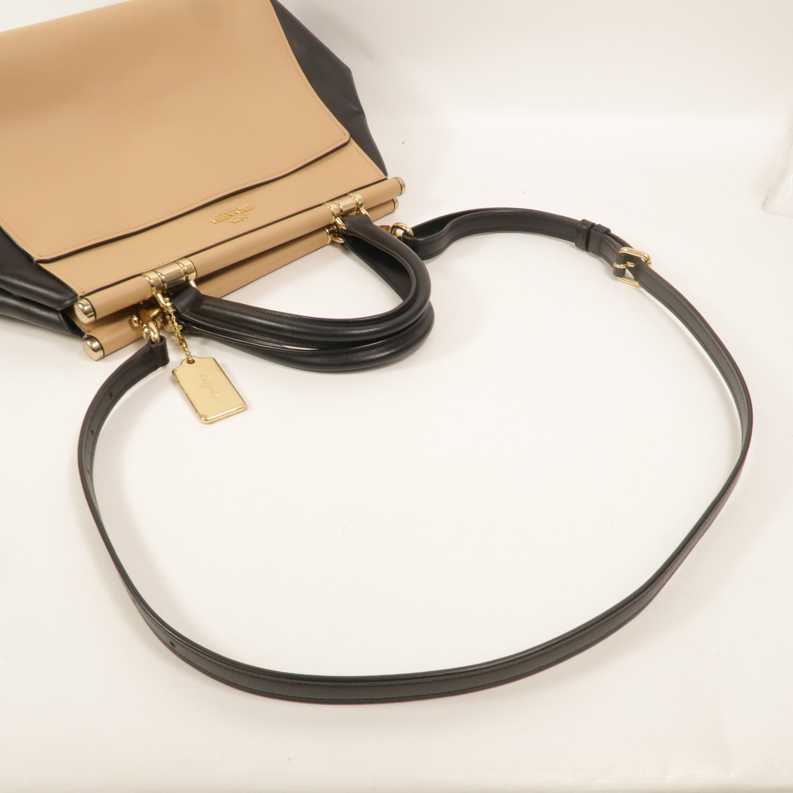 COACH 牛皮皮革2 Way Shoulder手挽肩背兩用袋