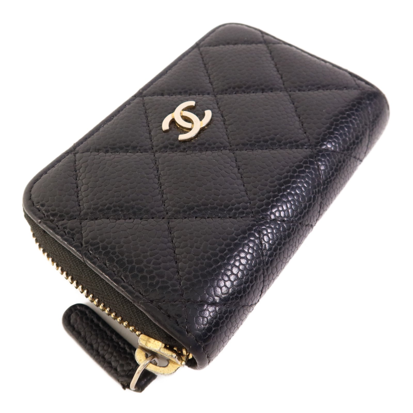 CHANEL 牛皮皮革Card Case銀扣卡片套