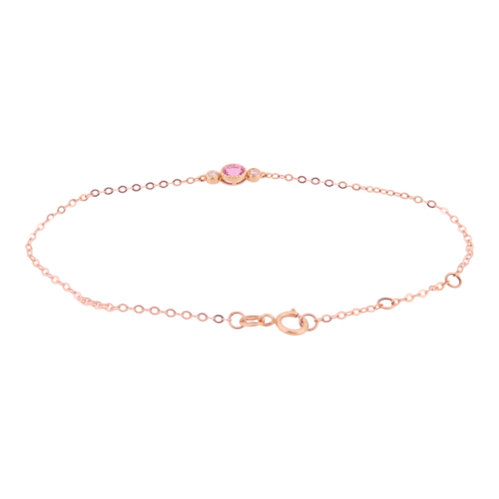 JEWELRY 18K玫瑰金/粉紅藍寶石/鑽石Pink Sapphire Diamond Bracelet手鏈