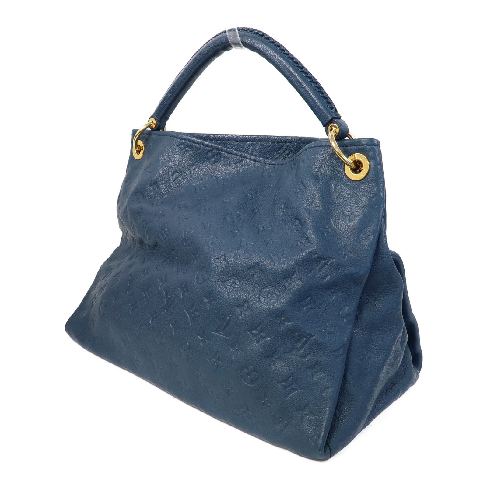 LOUIS VUITTON Monogram Empreinte Artsy MM金扣手挽袋藍色