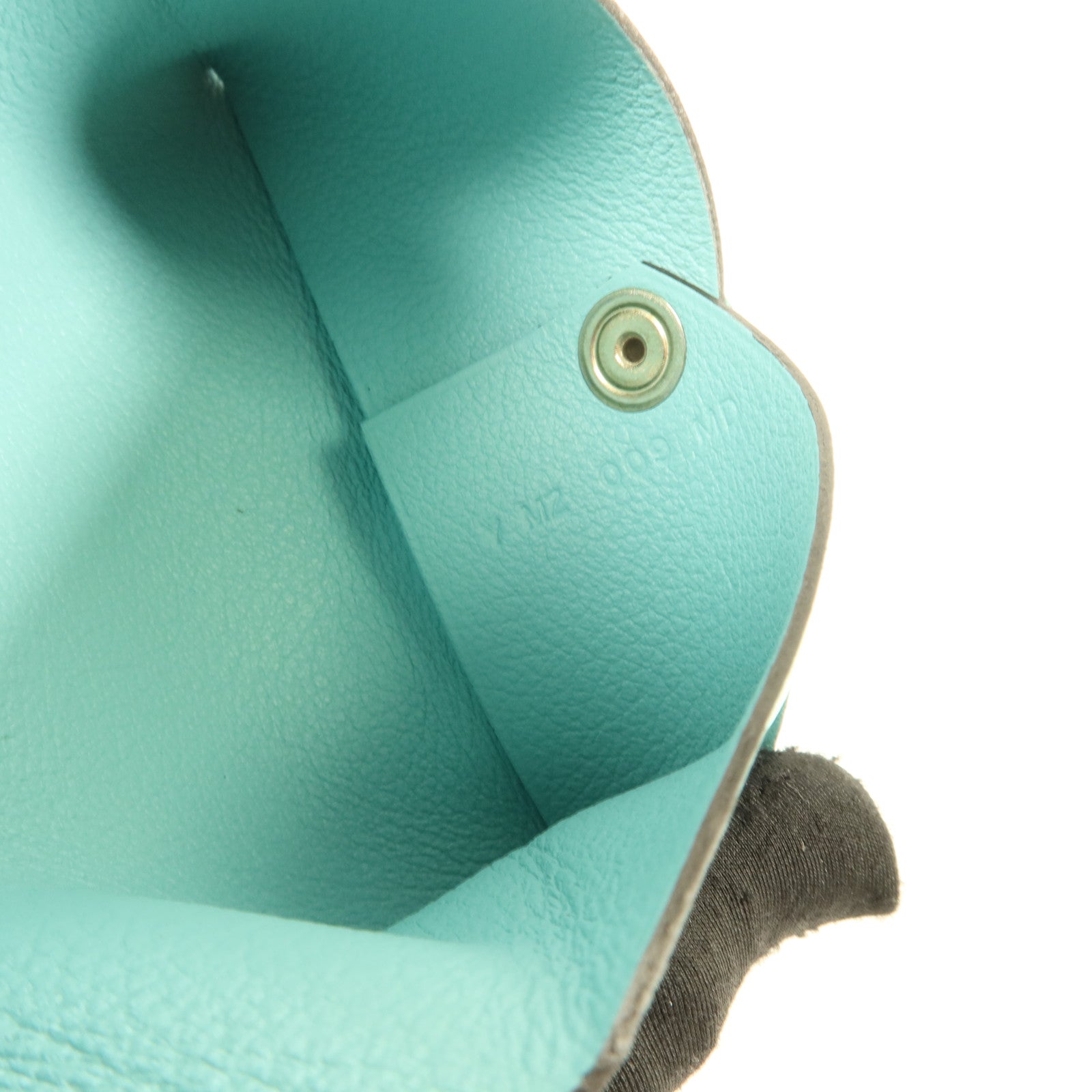 HERMES Evercolor皮革Calvi Card Holder卡片套Bleu Atoll