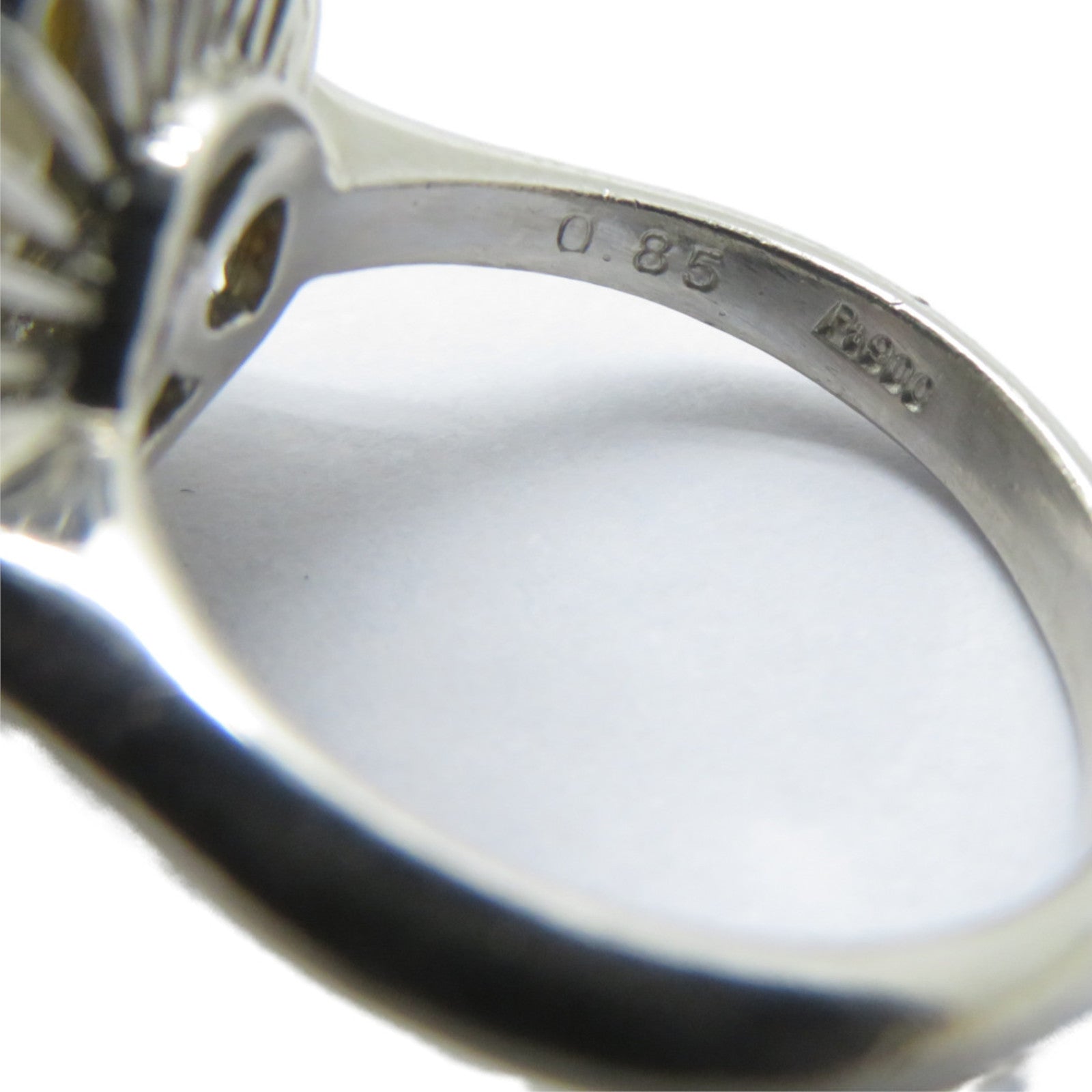 JEWELRY PT900鉑金SouthSea Pearl Ring南洋珍珠12.6mm/0.85ct鑽石戒指US#5.5