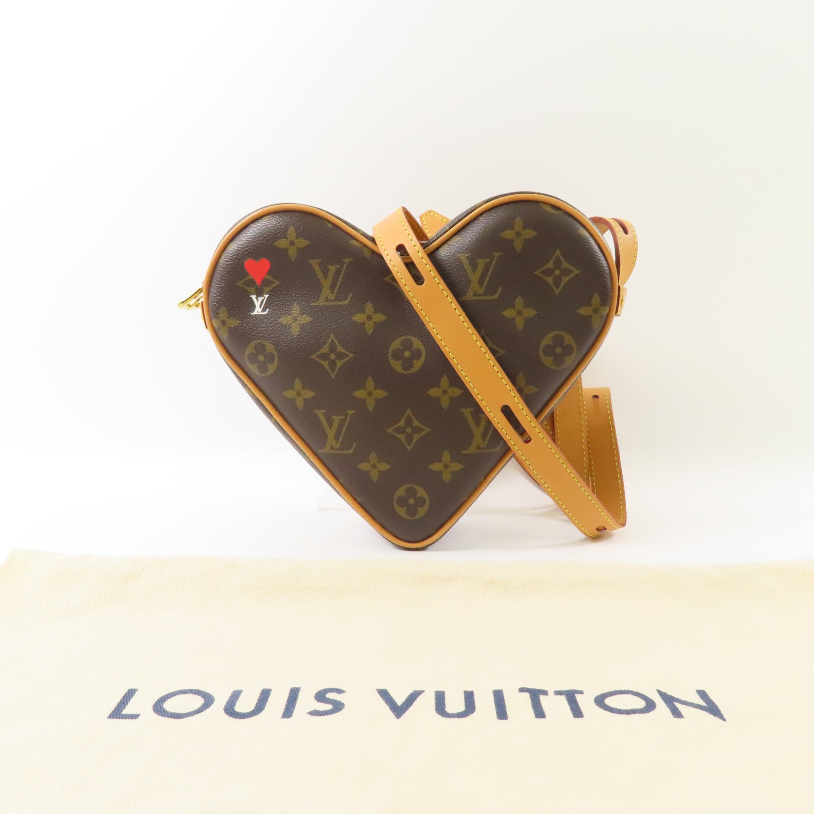 LOUIS VUITTON 【激減優惠】Monogram Game On Coeur金扣肩背袋棕色