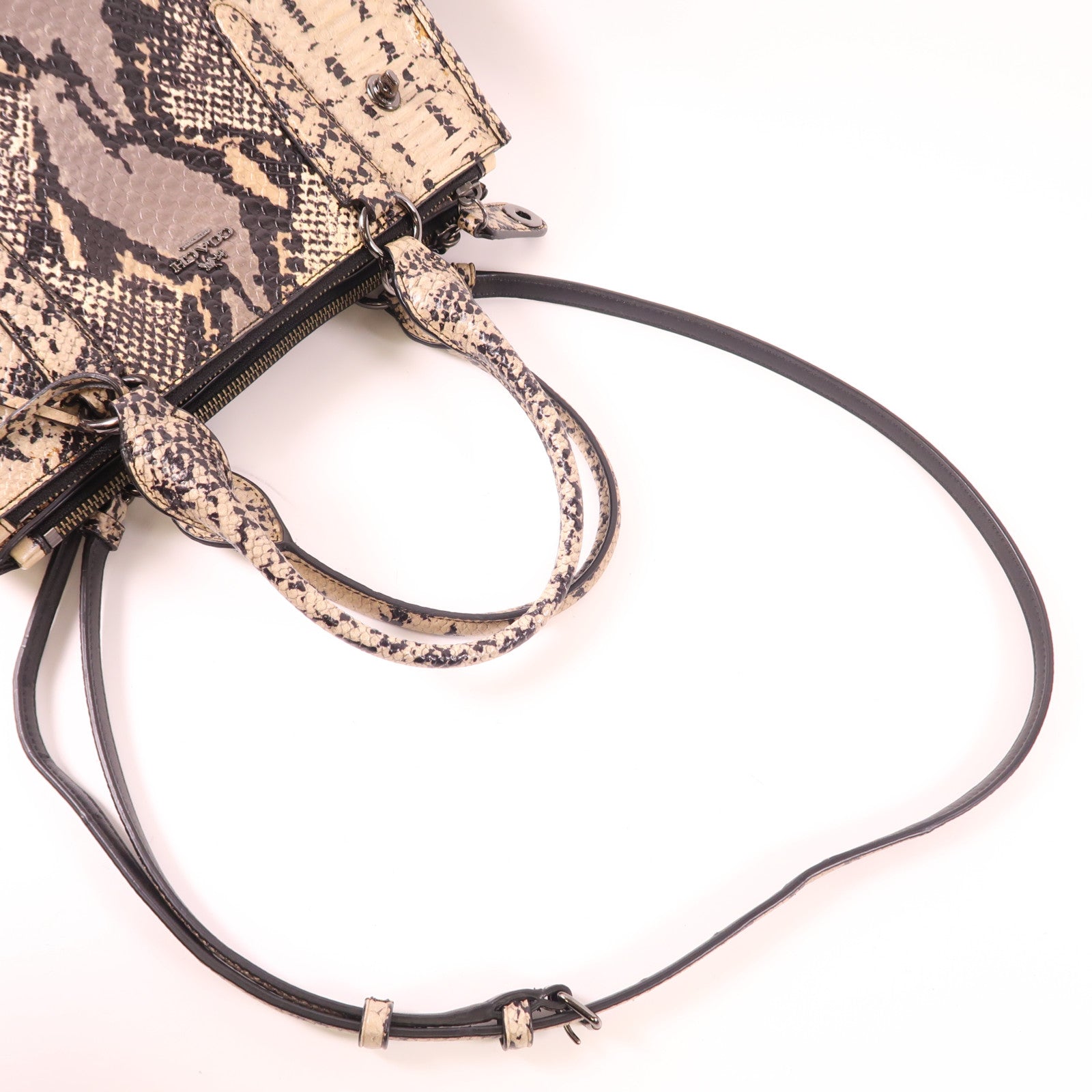 COACH 2 Way Bag 37177 Leather Grey/Black