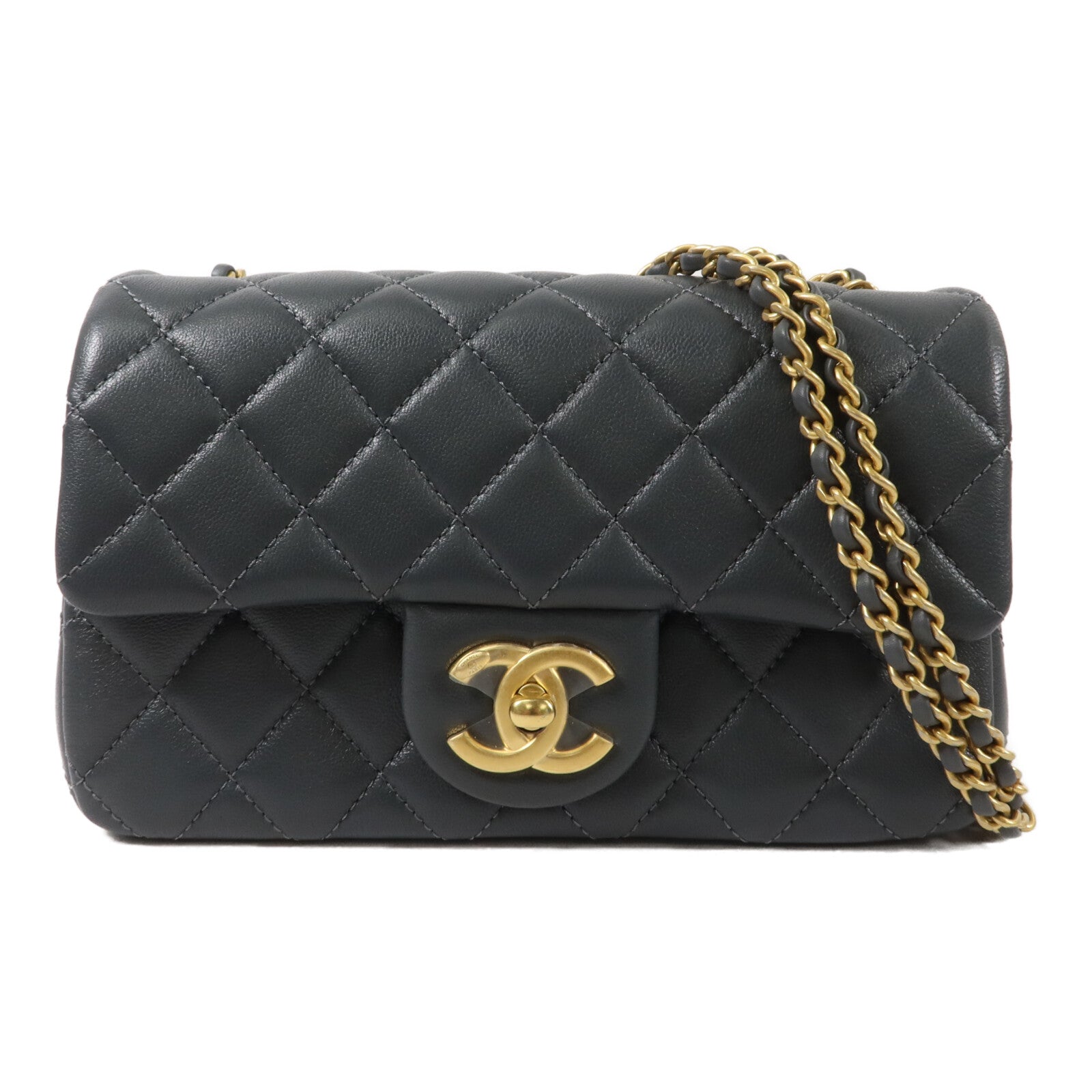 CHANEL 羊皮皮革Mini Flap Bag鏈帶肩背袋
