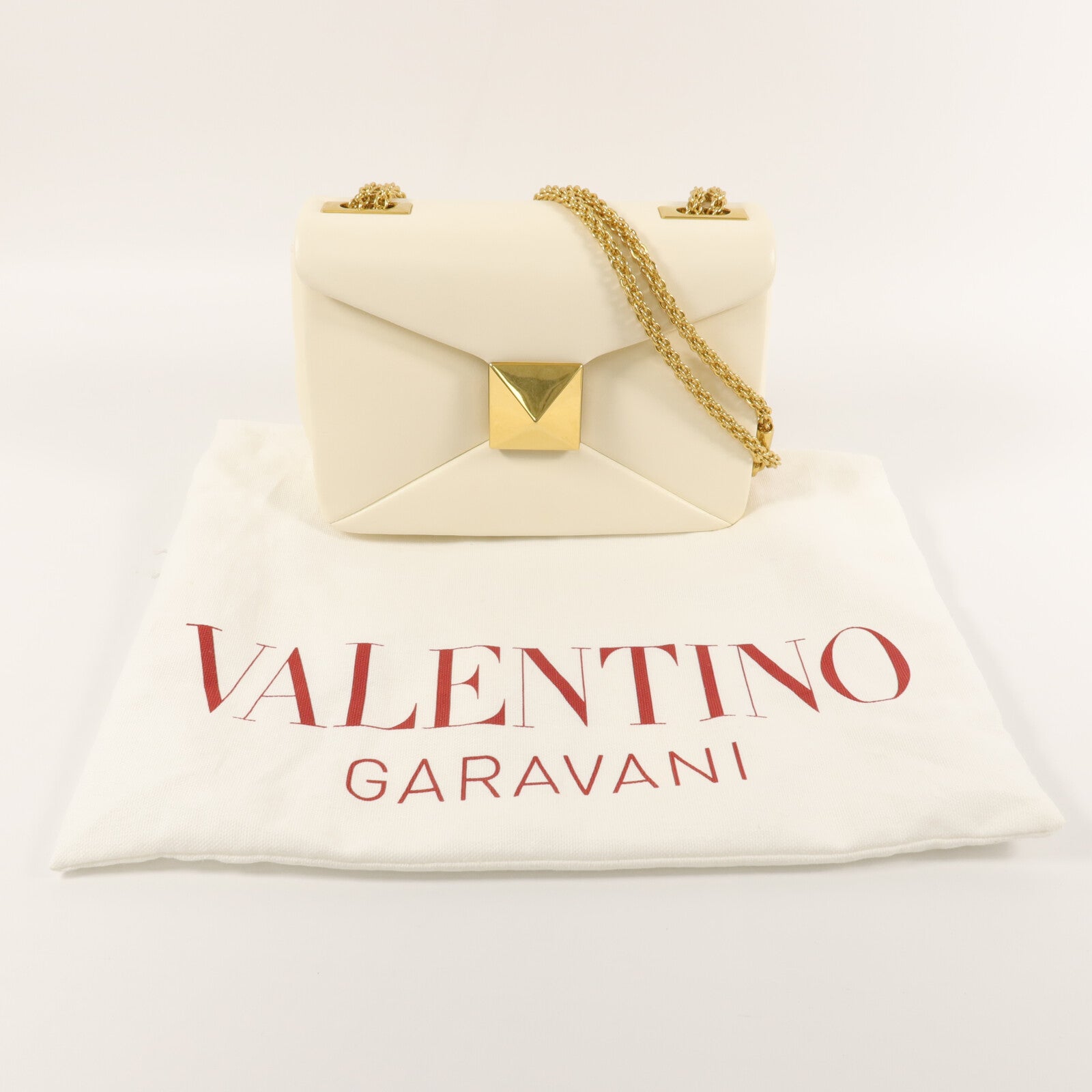 Valentino 羊皮皮革Garavani One鏈帶肩背袋