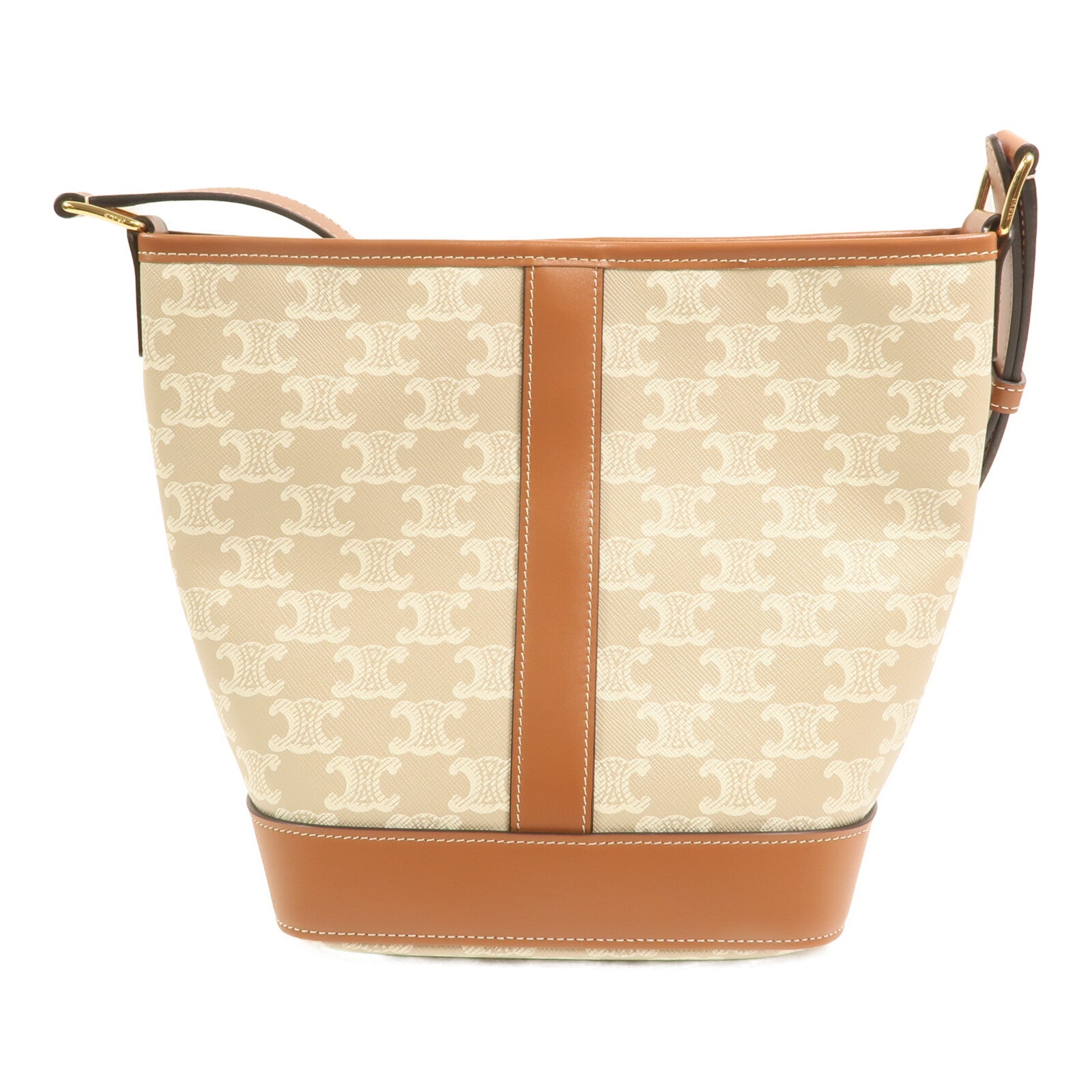 CELINE 塗層帆布Small Bucket金扣肩背袋