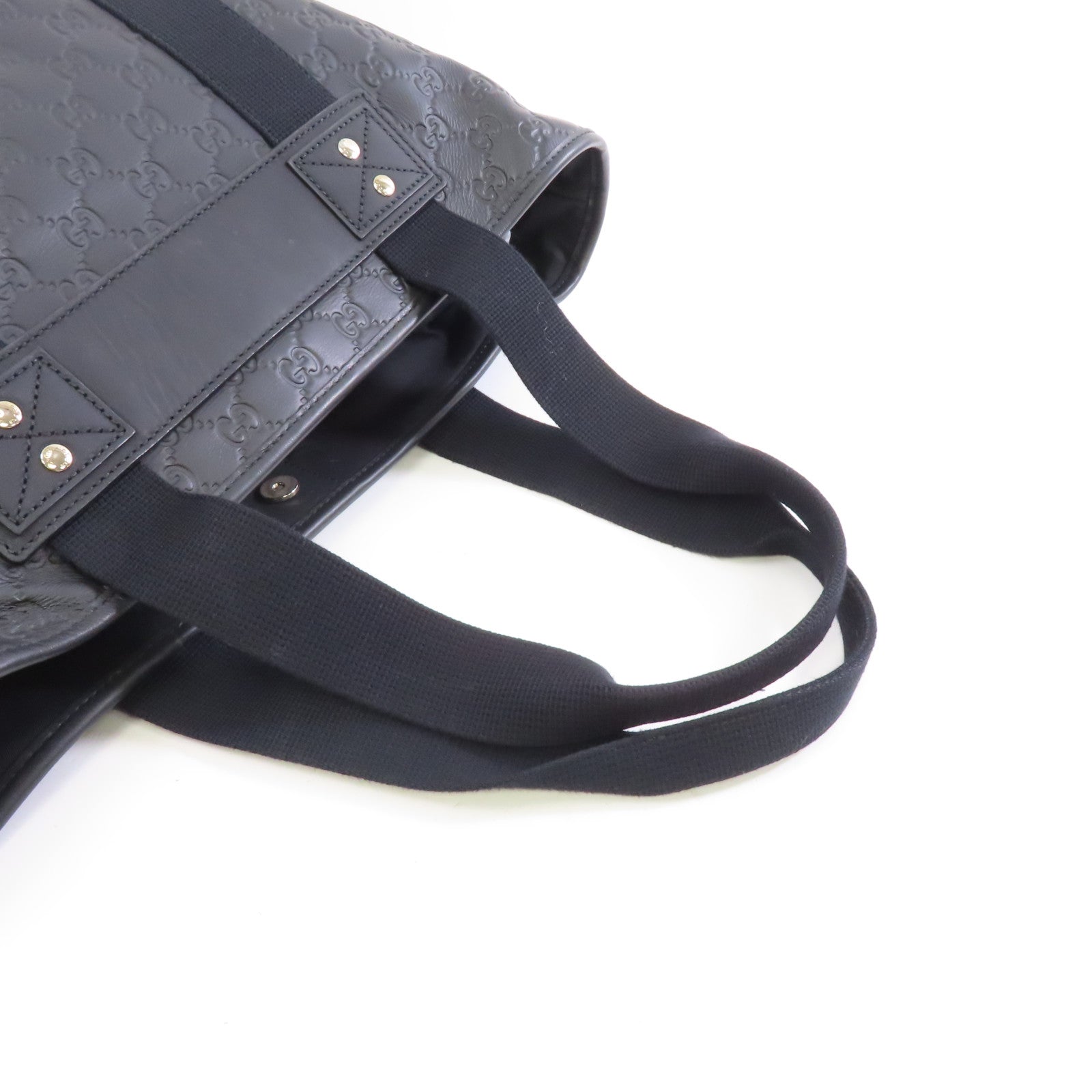 GUCCI 【激減優惠】牛皮皮革Shoulder Tote銀扣肩背袋/手挽袋黑色