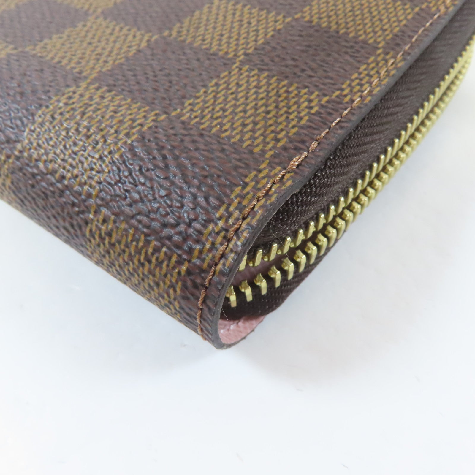 LOUIS VUITTON Damier Long Round Wallet金扣長錢包啡色