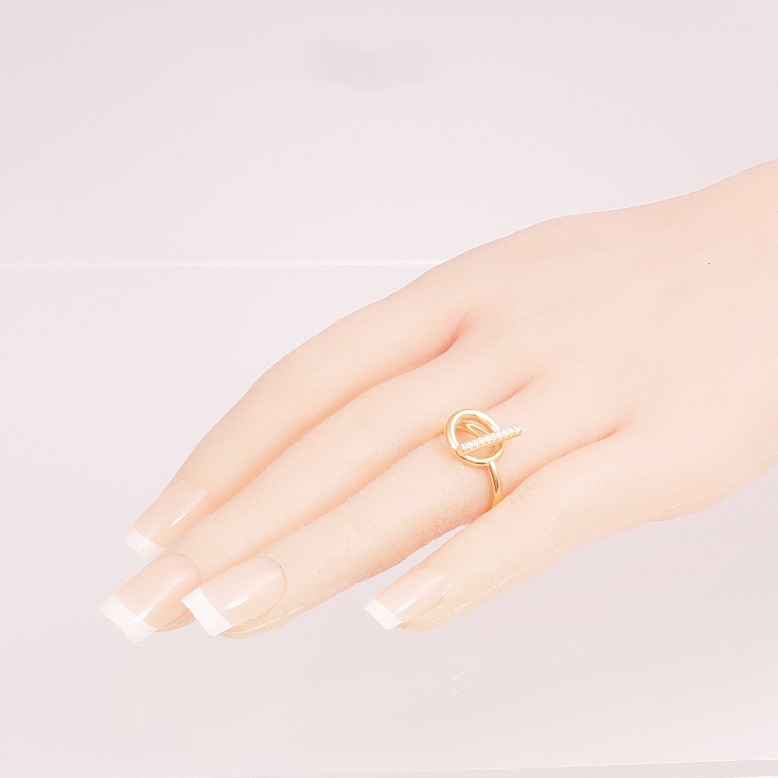 HERMES 18K玫瑰金Echappee Ring戒指Hermes#52/US#6