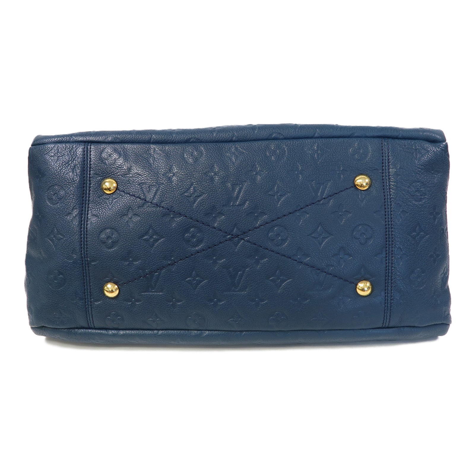 LOUIS VUITTON Monogram Empreinte Artsy MM金扣手挽袋藍色