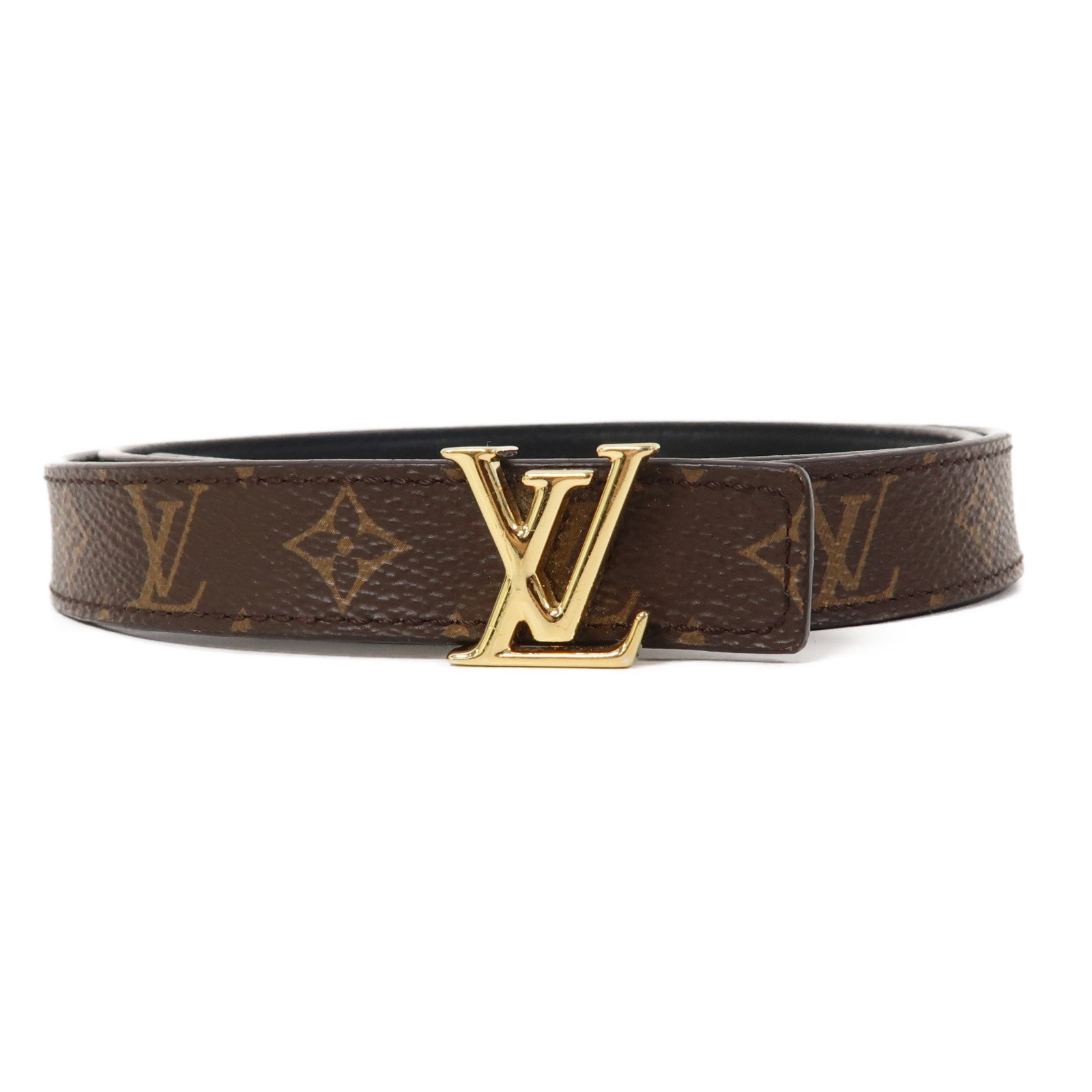 LOUIS VUITTON Monogram Belt 80cm金扣皮帶啡色