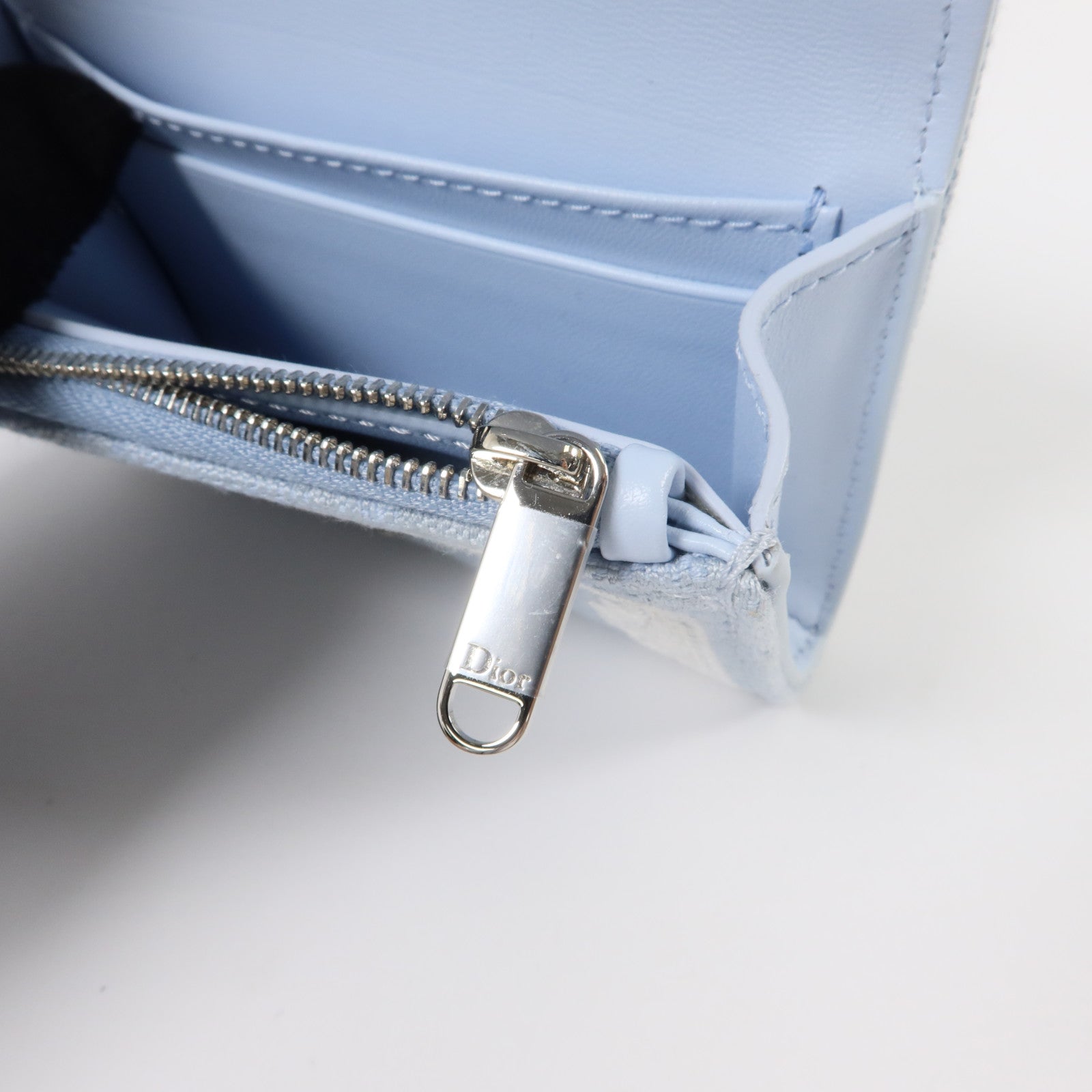 Dior 帆布/牛皮皮革Oblique Glycine Wallet銀扣錢包