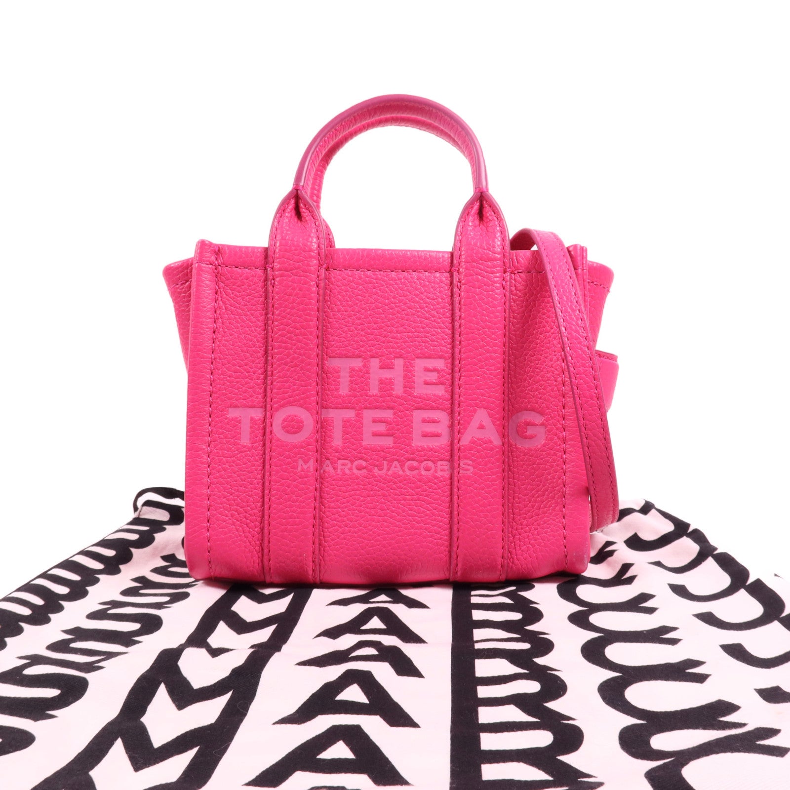 MARC JACOBS 牛皮皮革2 Way Shoulder銀扣手挽肩背兩用袋