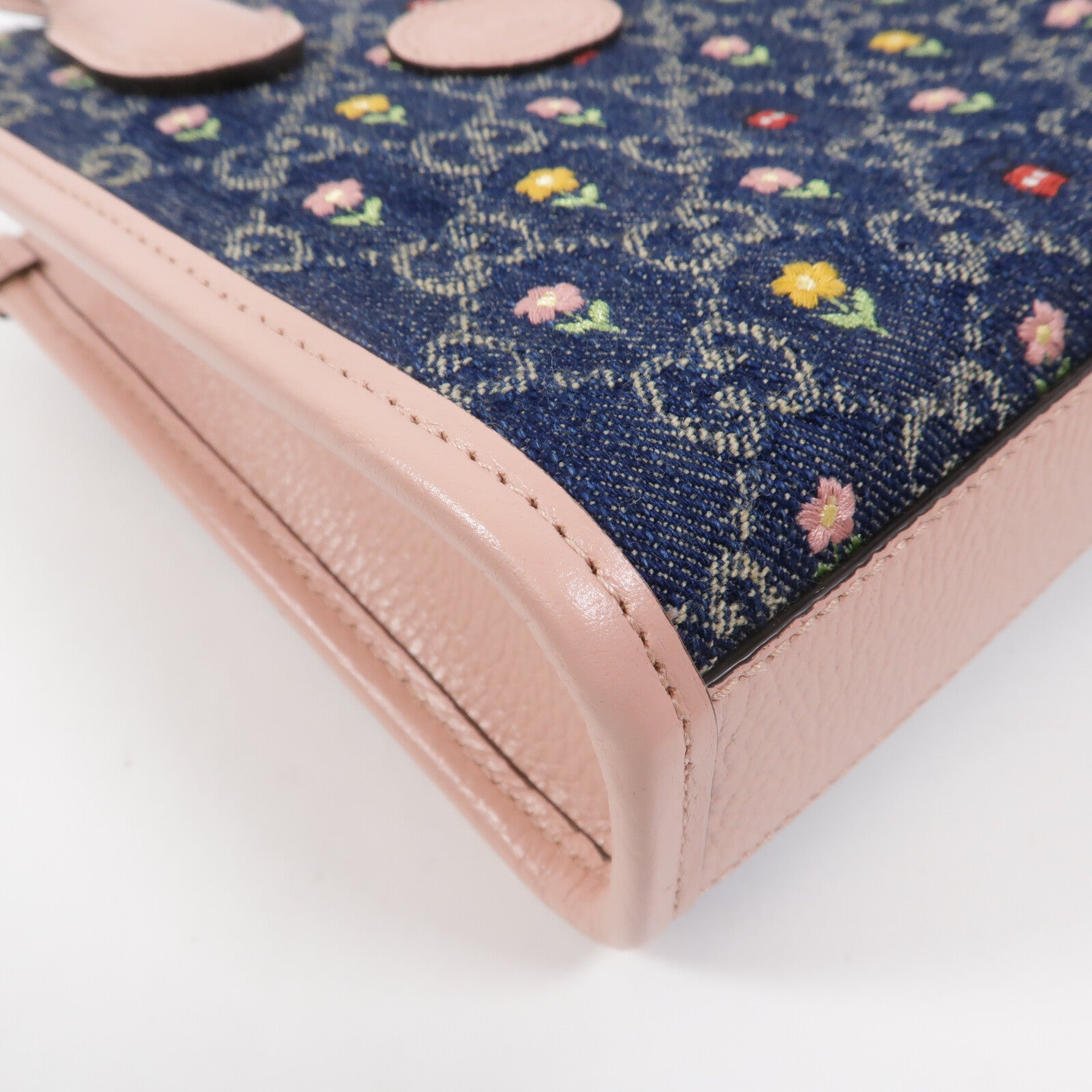 GUCCI 牛仔布Interlocking G Mini Tote手挽肩背兩用袋
