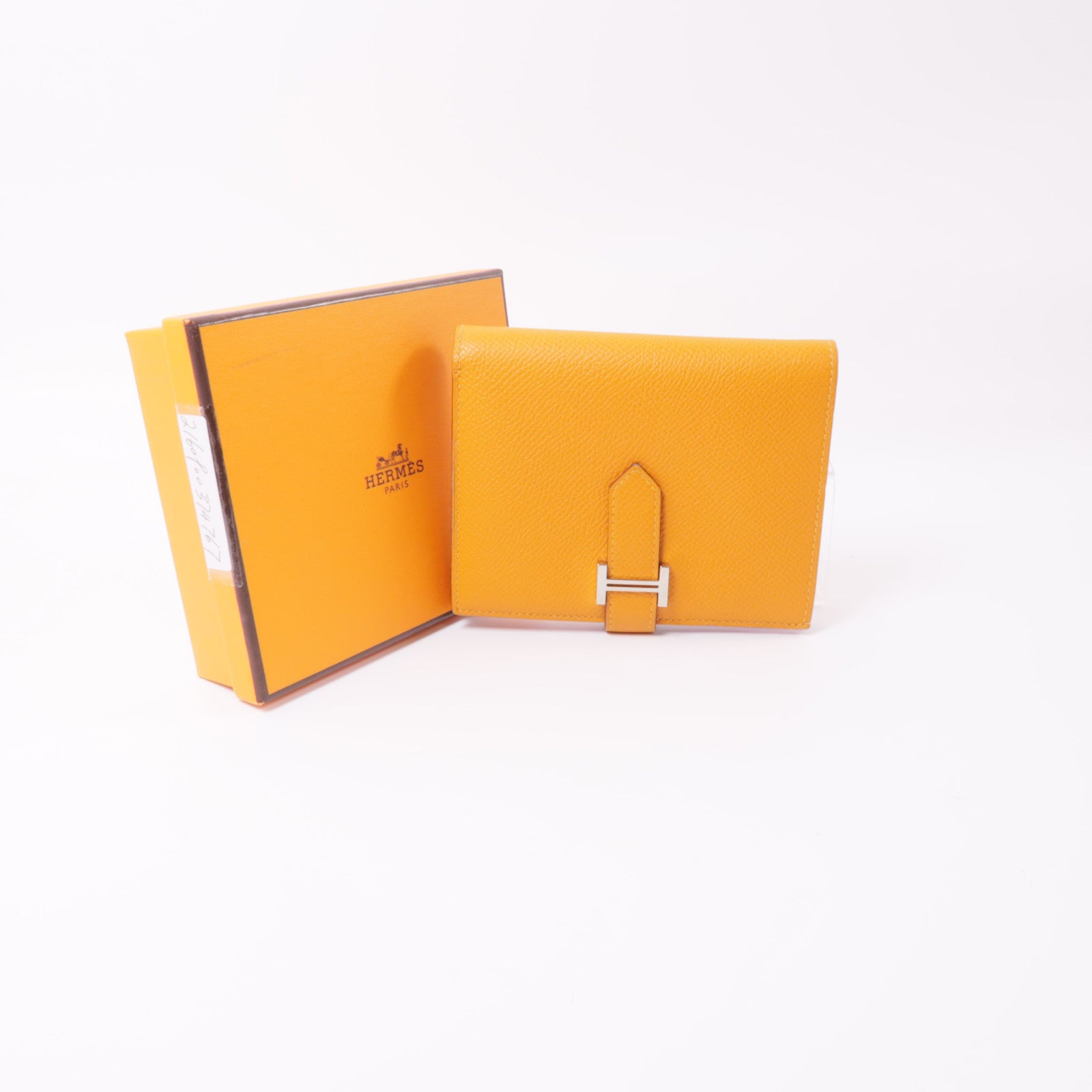 HERMES PHW Bearn Wallet Epsom Leather Orange