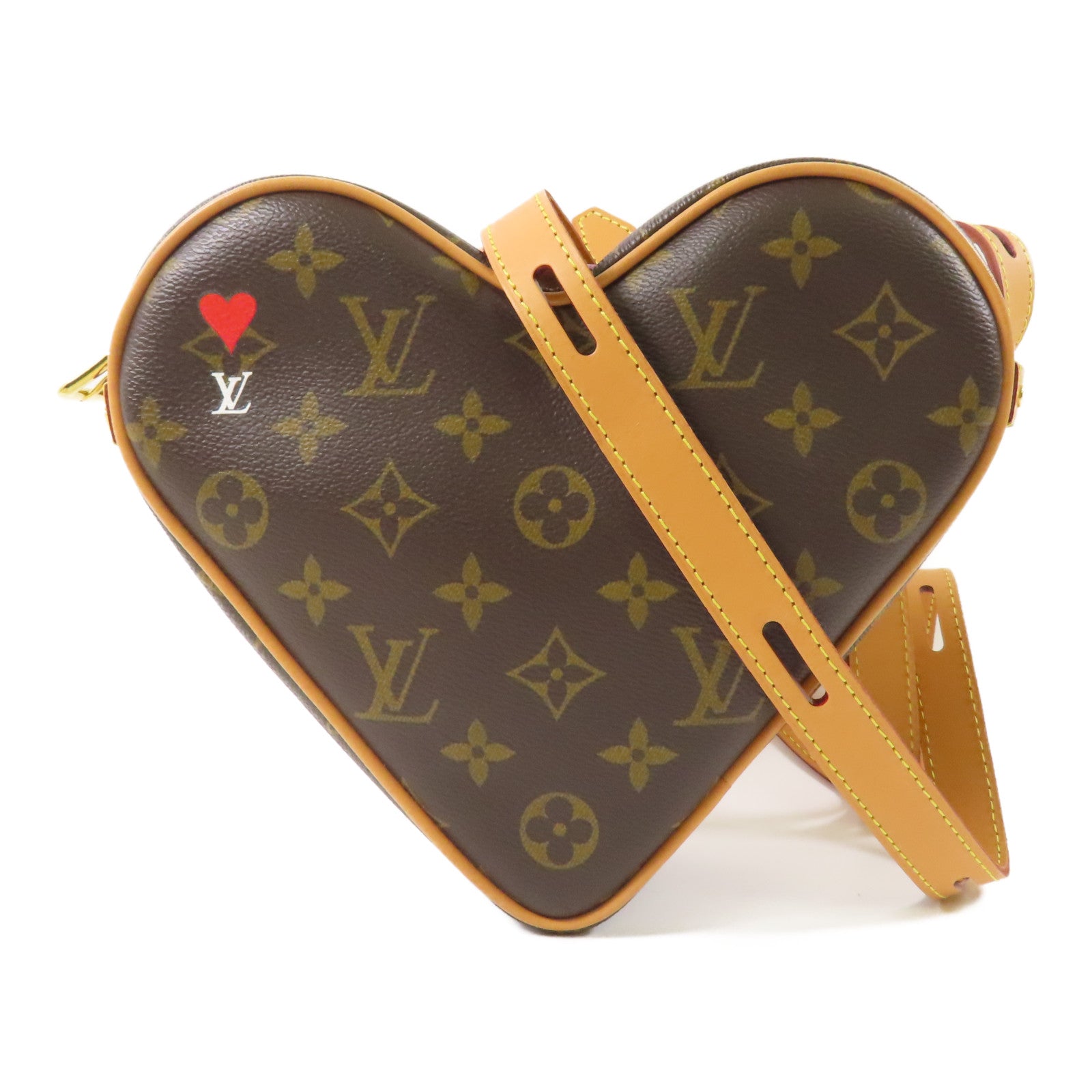 LOUIS VUITTON 【激減優惠】Monogram Game On Coeur金扣肩背袋棕色
