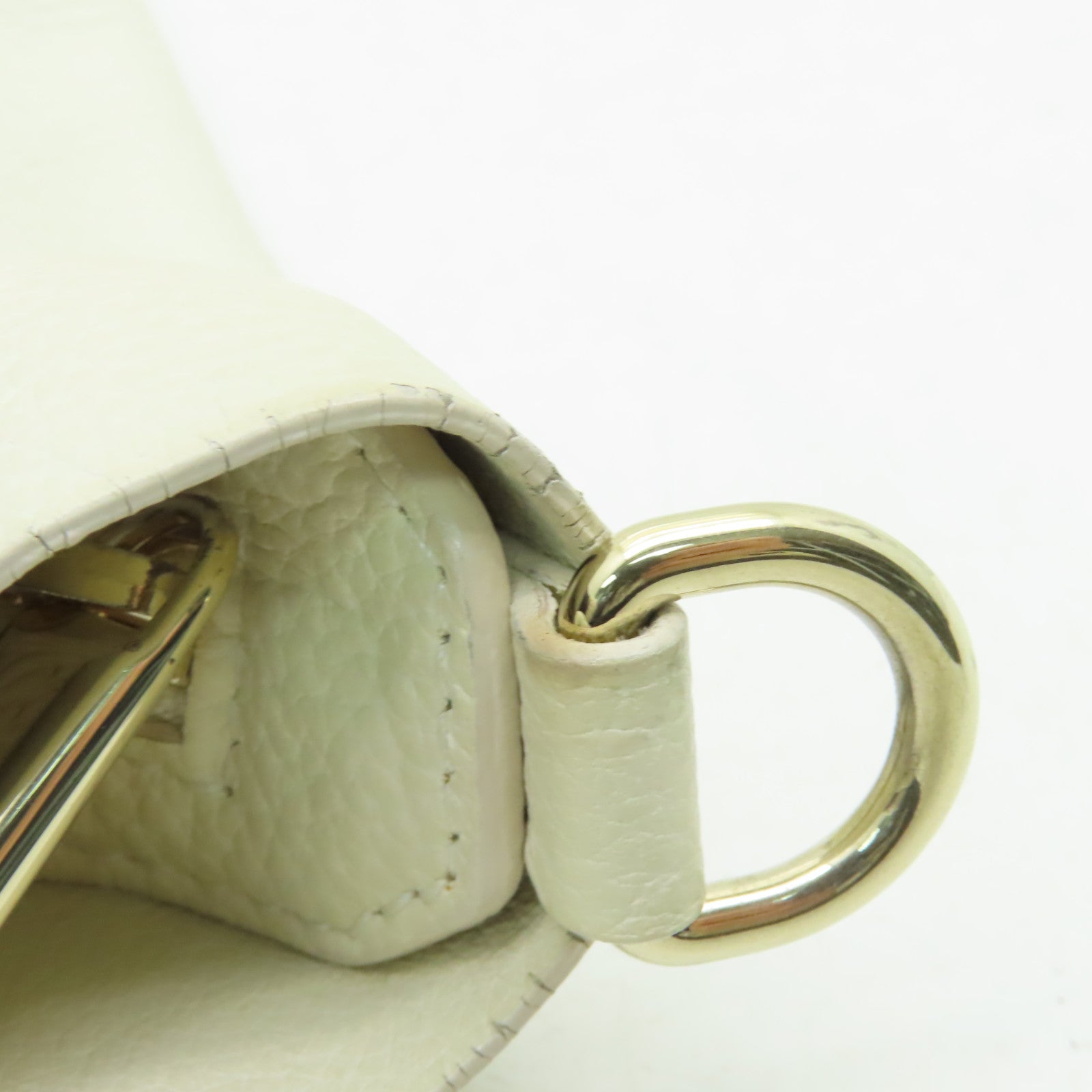 Furla 牛皮皮革Shoulder Bag金扣手挽肩背兩用袋白色