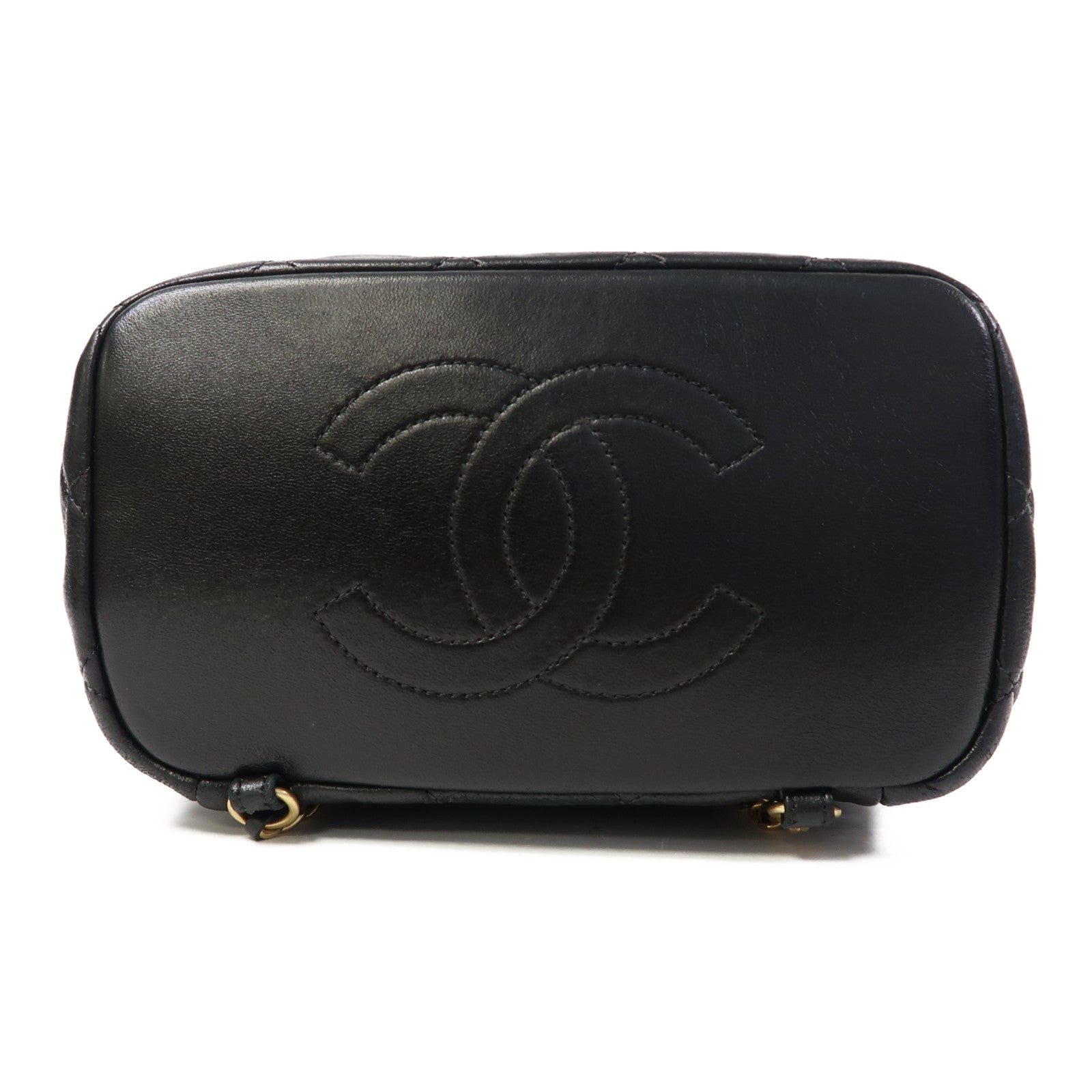 CHANEL 【激減優惠】菱格牛皮皮革Backpack金扣背包黑色