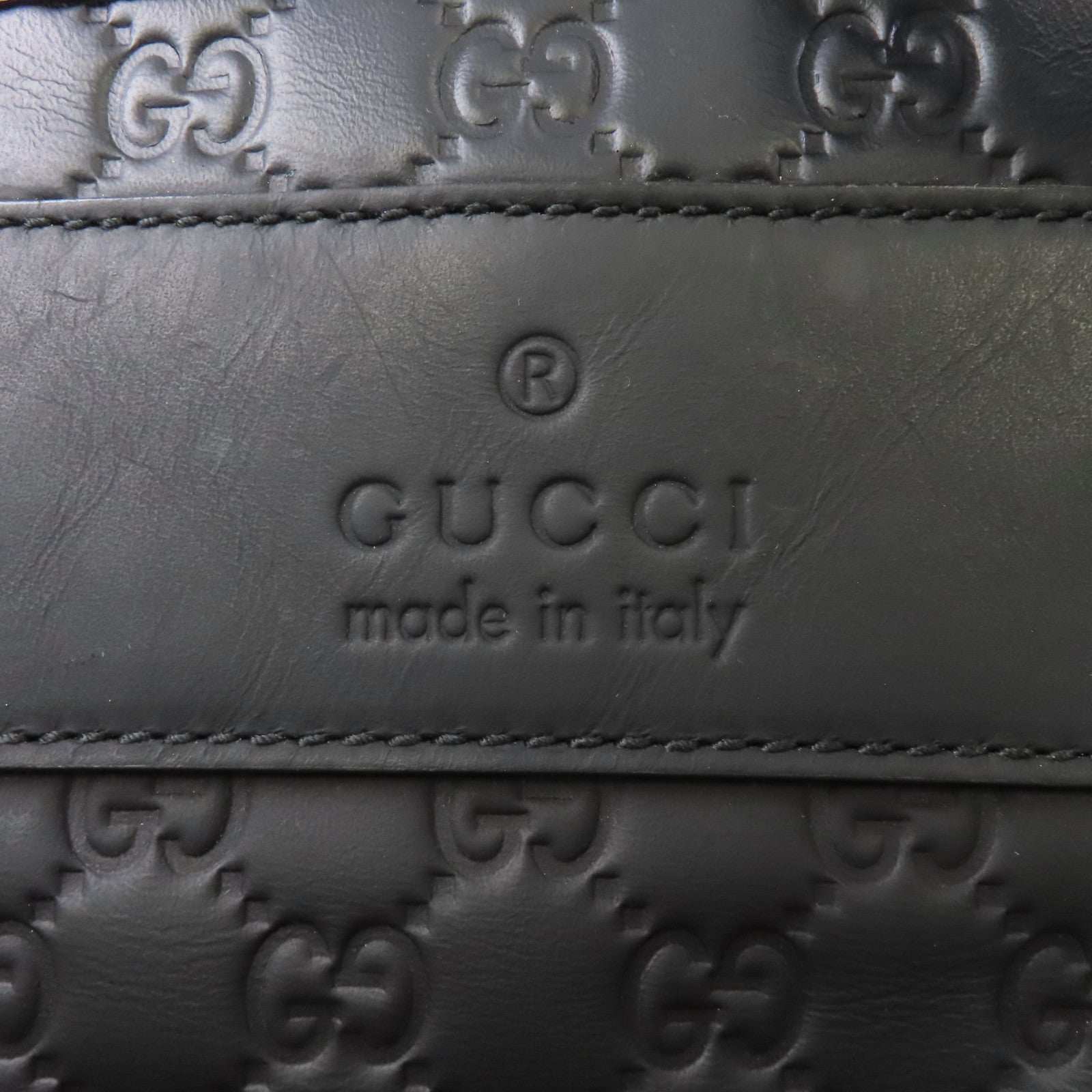 GUCCI 【激減優惠】牛皮皮革Shoulder Tote銀扣肩背袋/手挽袋黑色