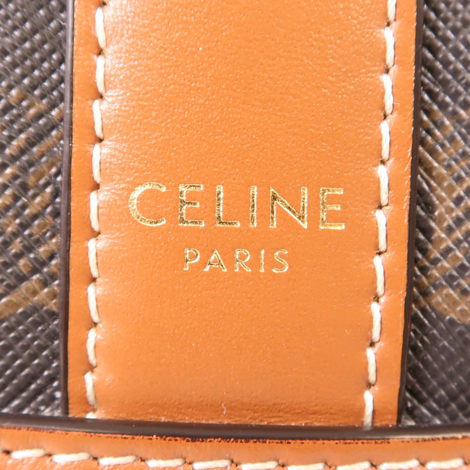 CELINE 塗層帆布Triomphe Bucket金扣肩背袋