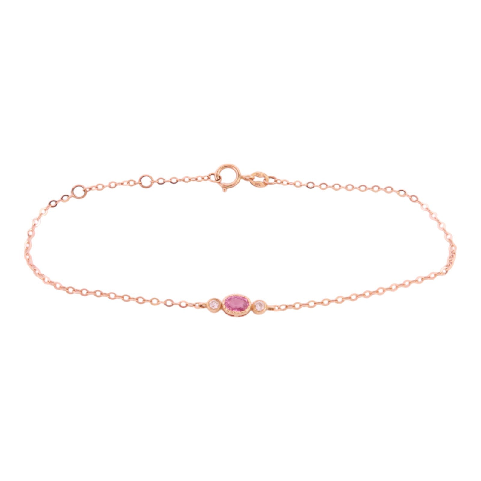 JEWELRY 18K玫瑰金/粉紅藍寶石/鑽石Pink Sapphire Diamond Bracelet手鏈