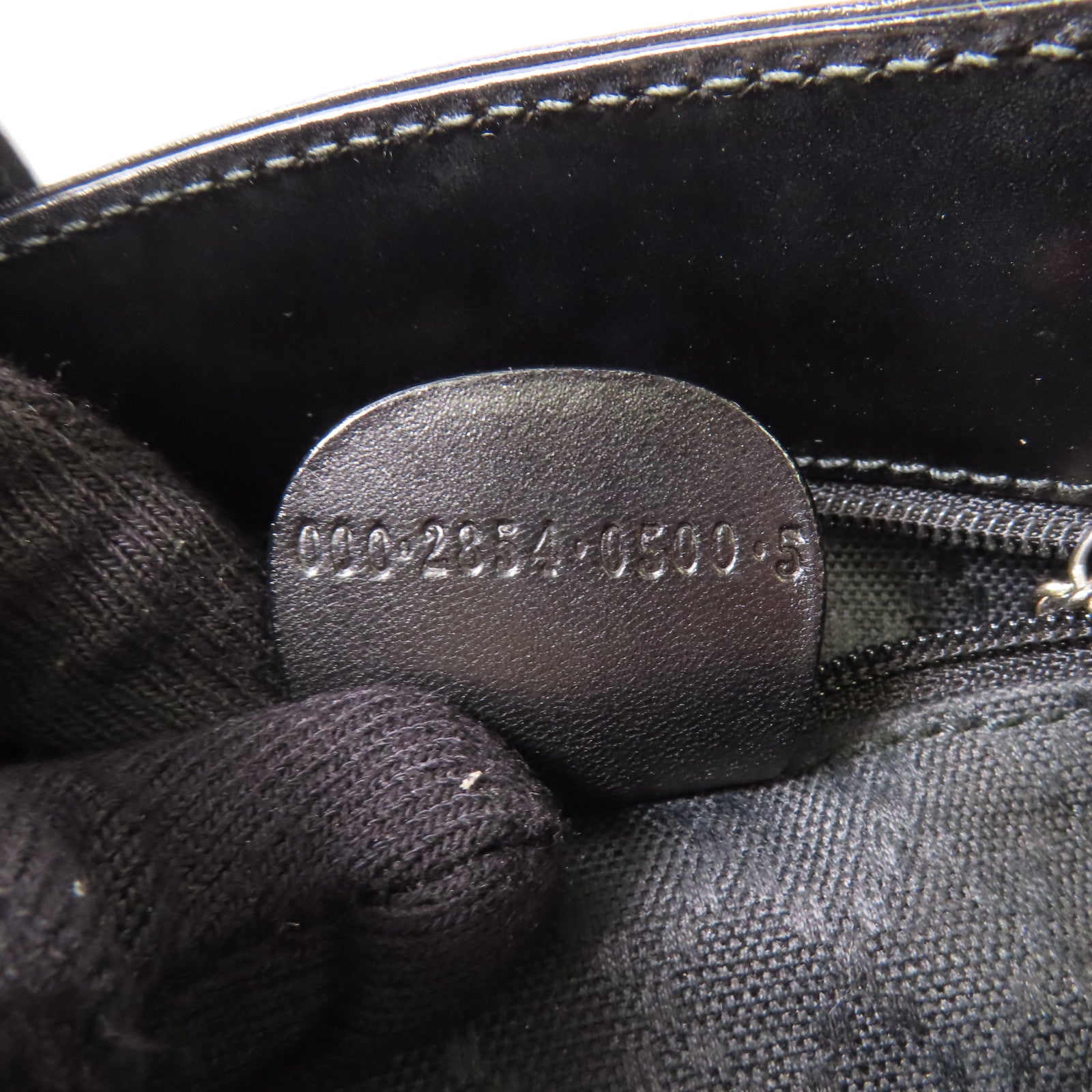 GUCCI 尼龍/皮革Handbag銀扣手挽袋