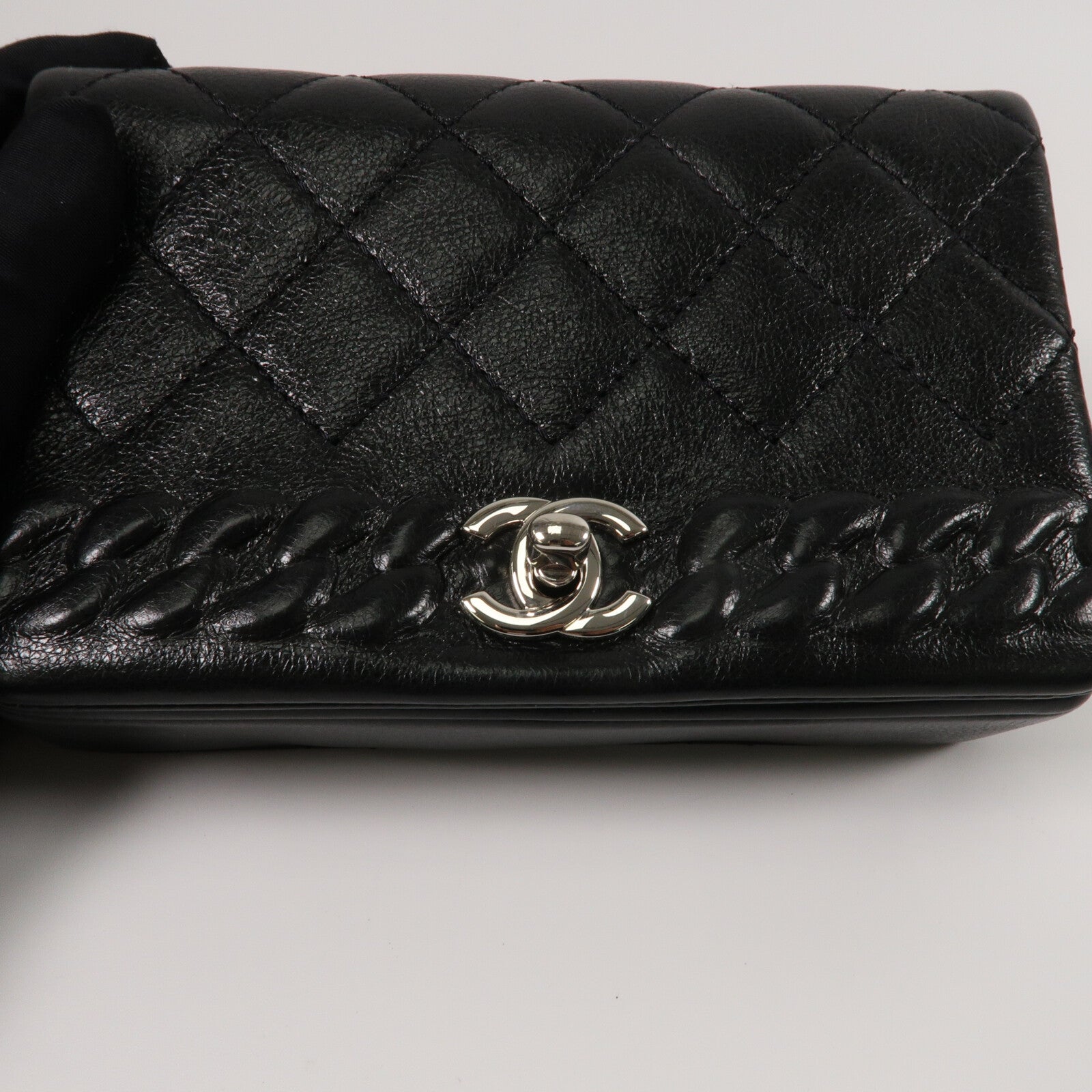 CHANEL 牛皮皮革Braid Chain Flap鏈帶肩背袋