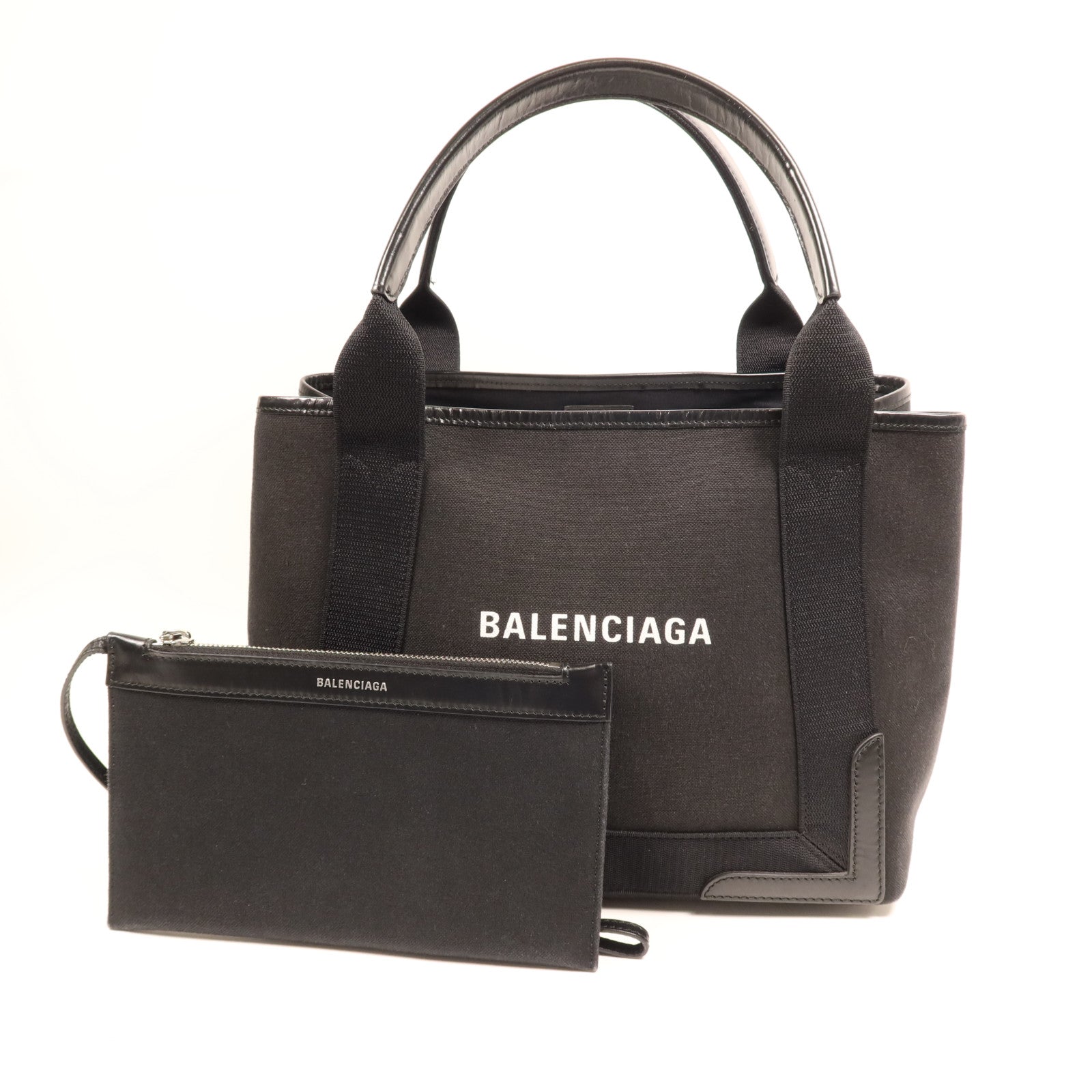 BALENCIAGA 帆布Tote Bag銀扣手挽袋