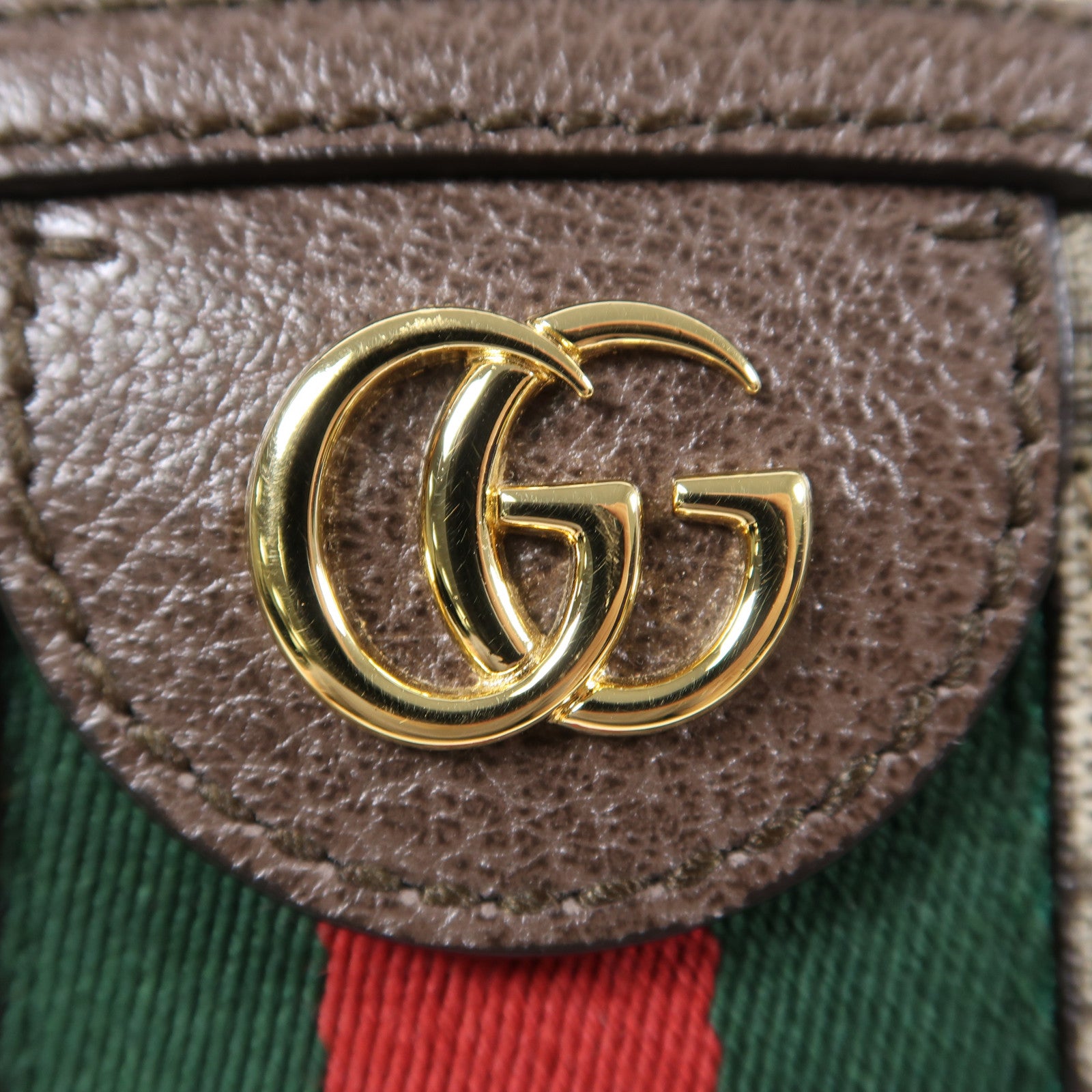 GUCCI 塗層帆布Ophidia GG金扣肩背袋啡色