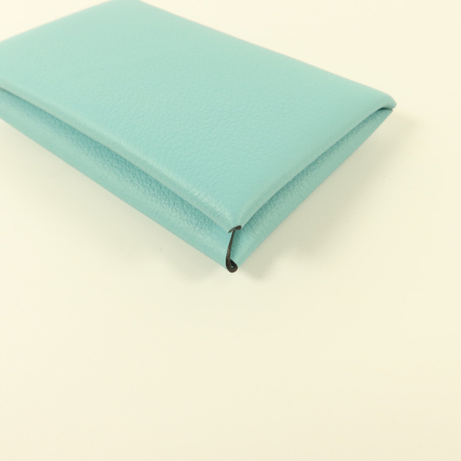 HERMES Evercolor皮革Calvi Card Holder卡片套Bleu Atoll