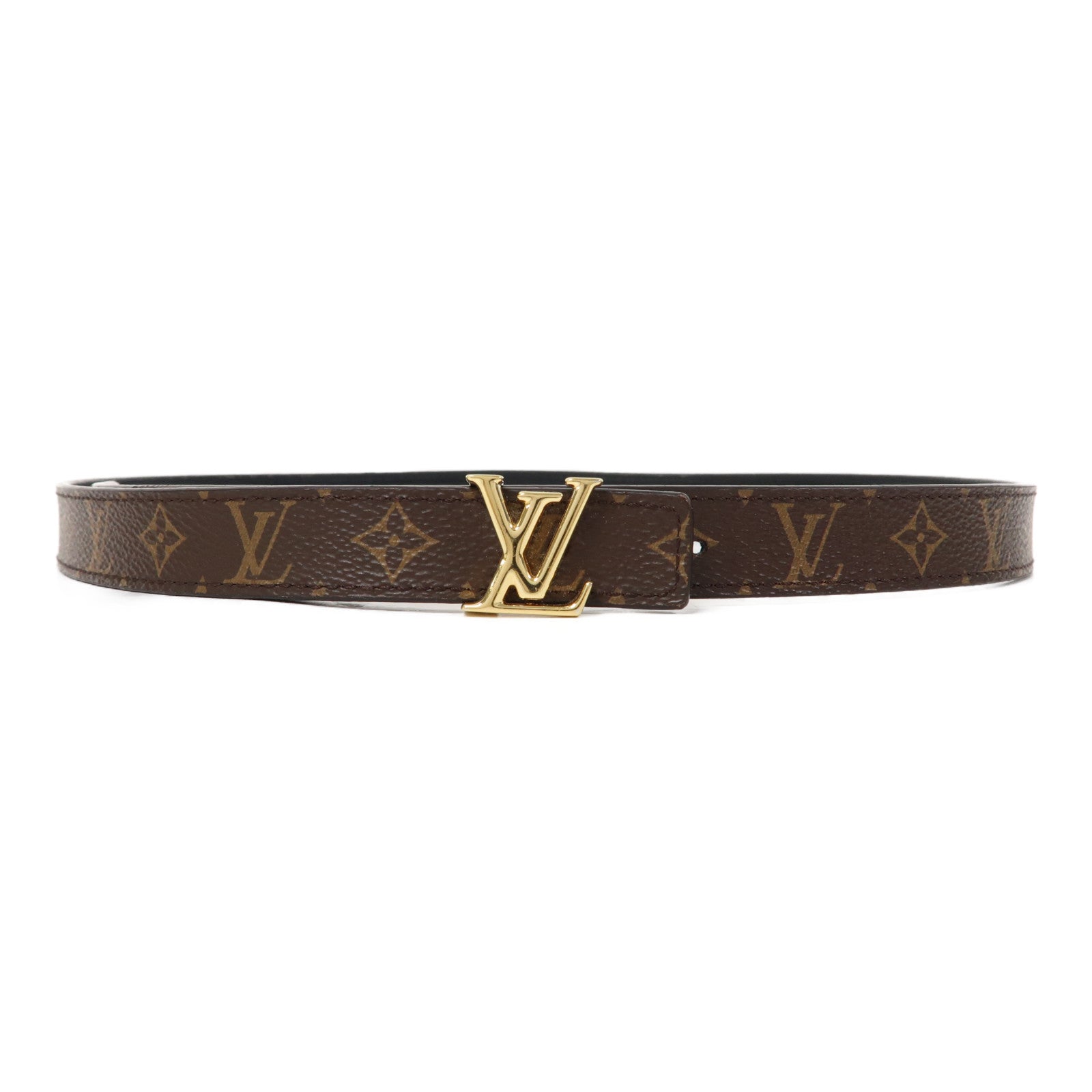 LOUIS VUITTON Monogram Belt 80cm金扣皮帶啡色