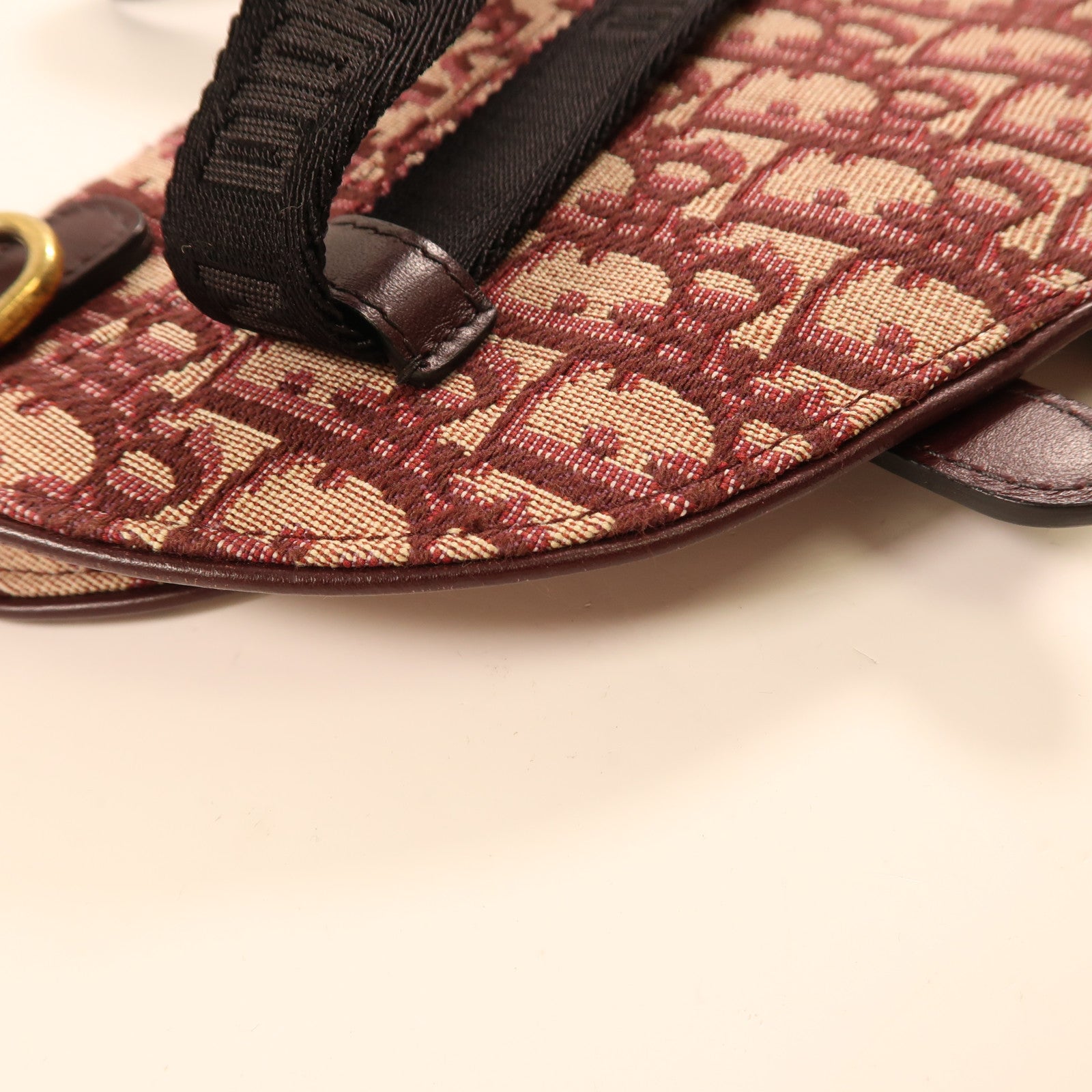 Dior 帆布Saddle Belt Bag金扣腰包紅色